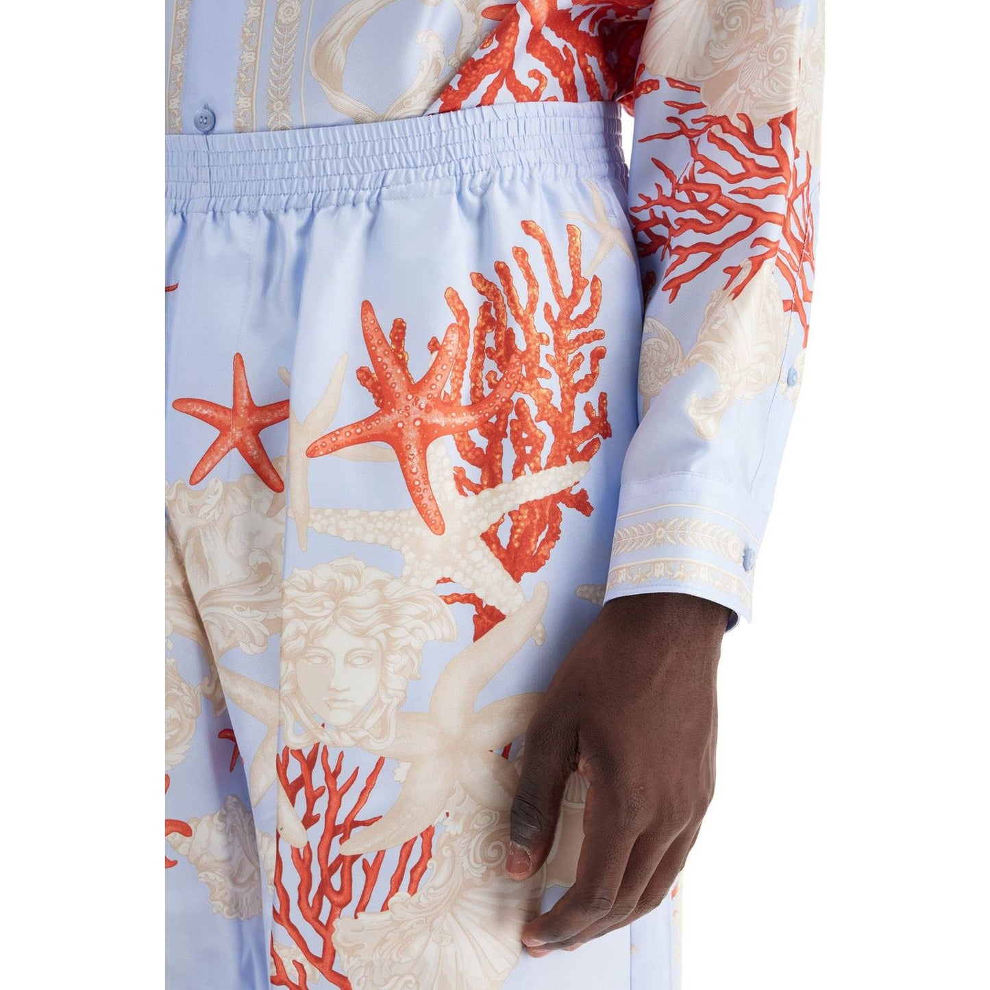 Versace baroque silk bermuda set Short trousers Versace Gray