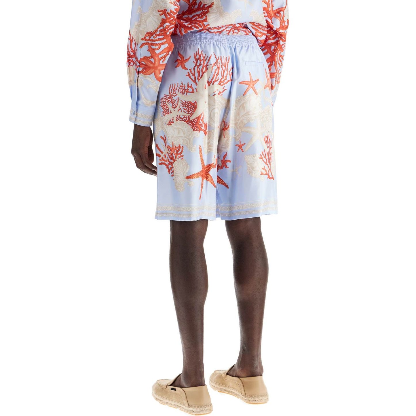 Versace baroque silk bermuda set Short trousers Versace Light Gray