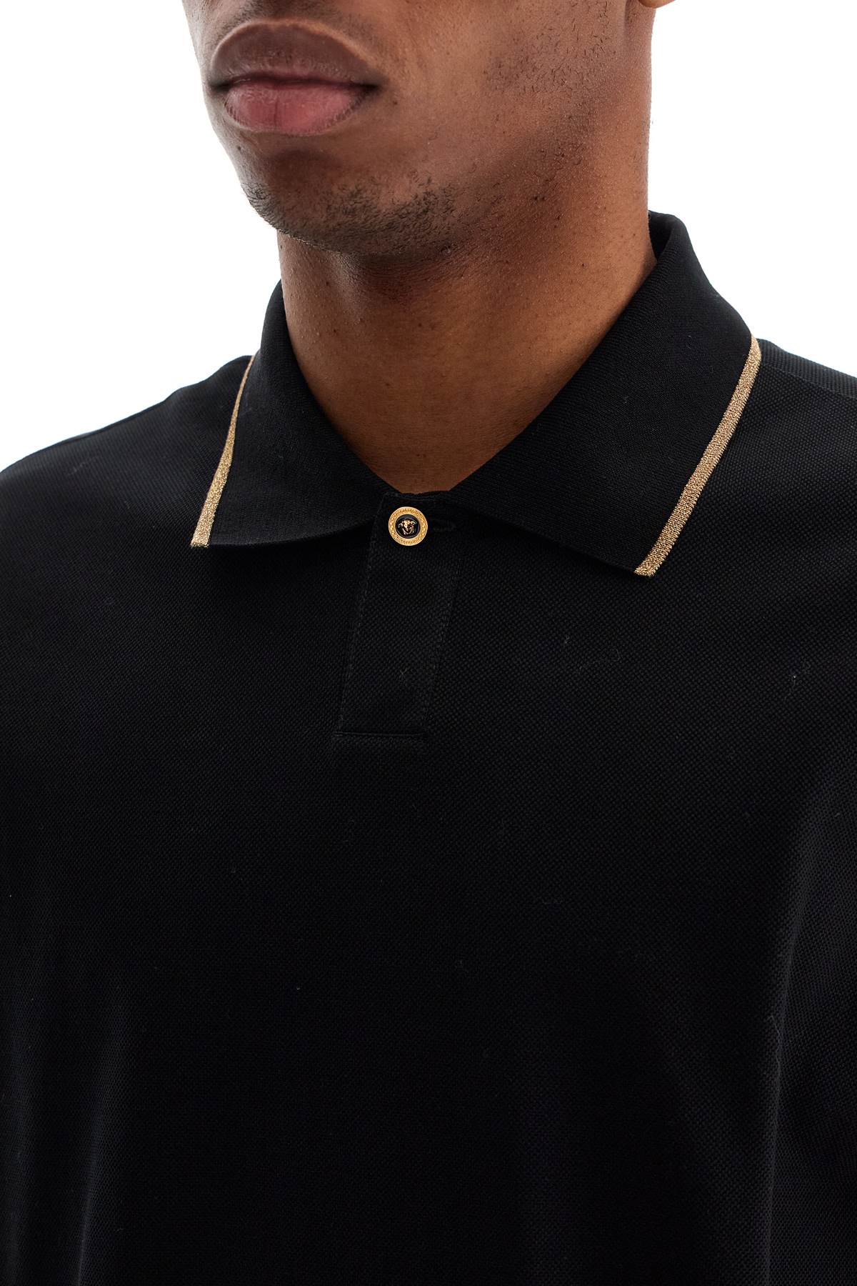 Versace cotton piquã© polo shirt Topwear Versace Black