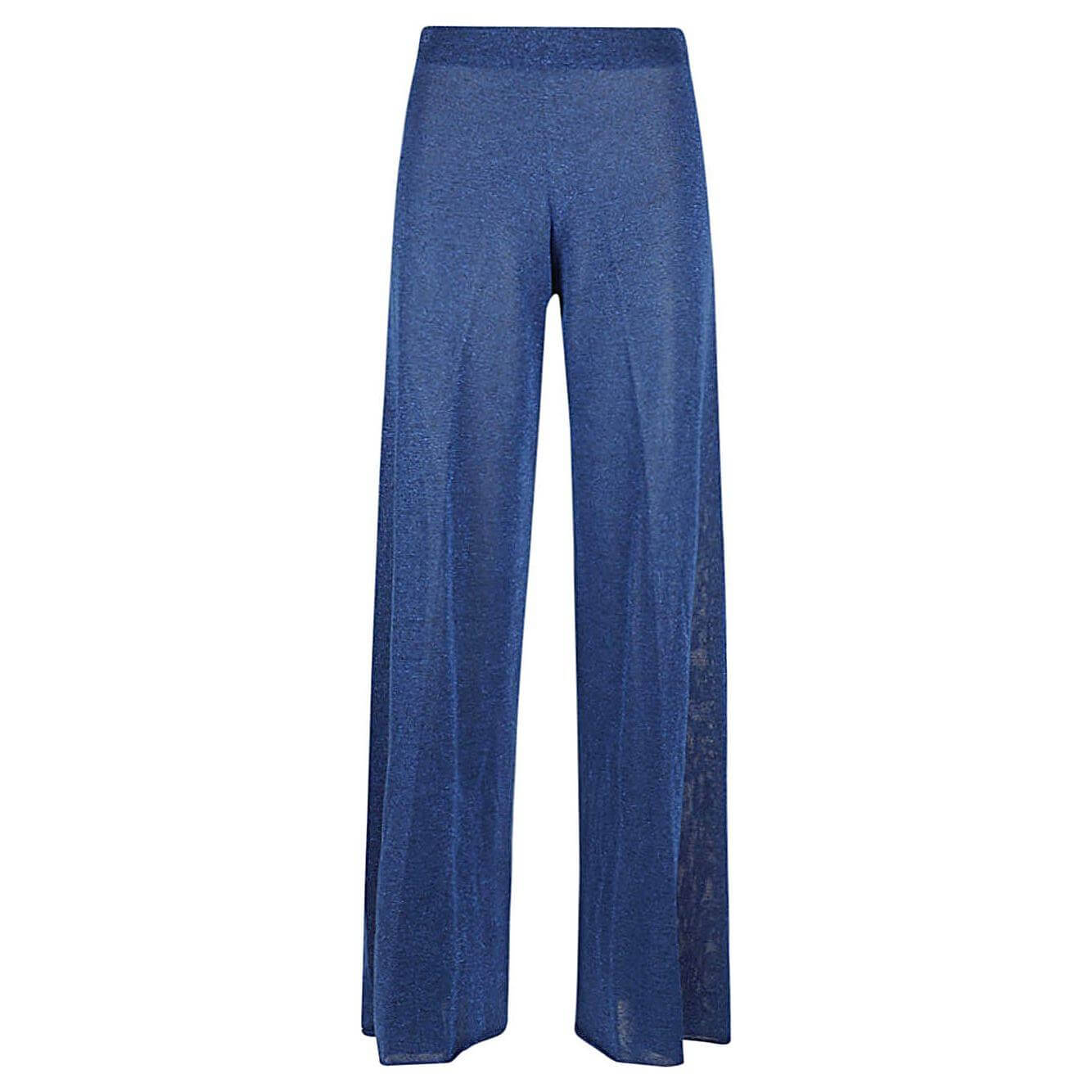 Blue Circus Hotel trousers with elastic waistband, wide leg design, and lurex viscose blend. Size 40 IT shown.