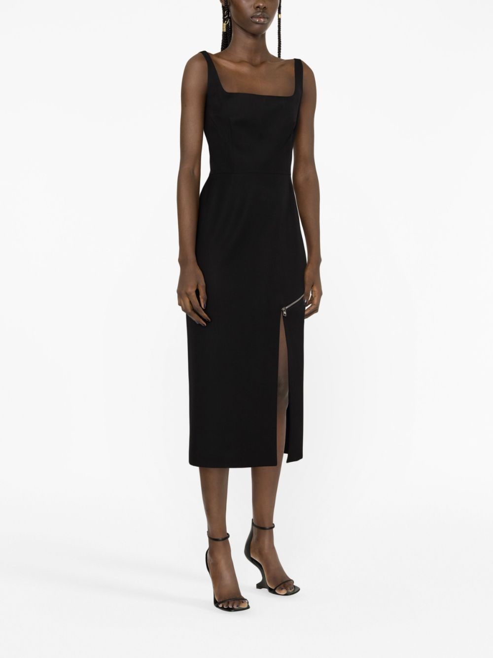 Alexander McQueen zip-embellished Midi Dress Dresses Alexander Mcqueen Dark Slate Gray