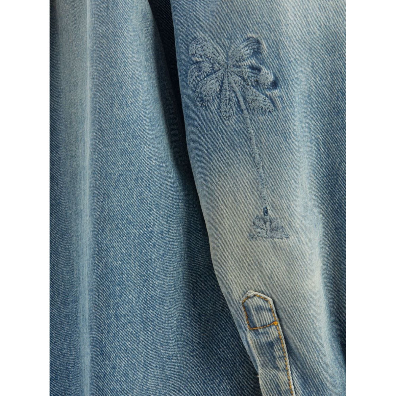 Palm Angels Jackets Blue Jackets Palm Angels Slate Gray
