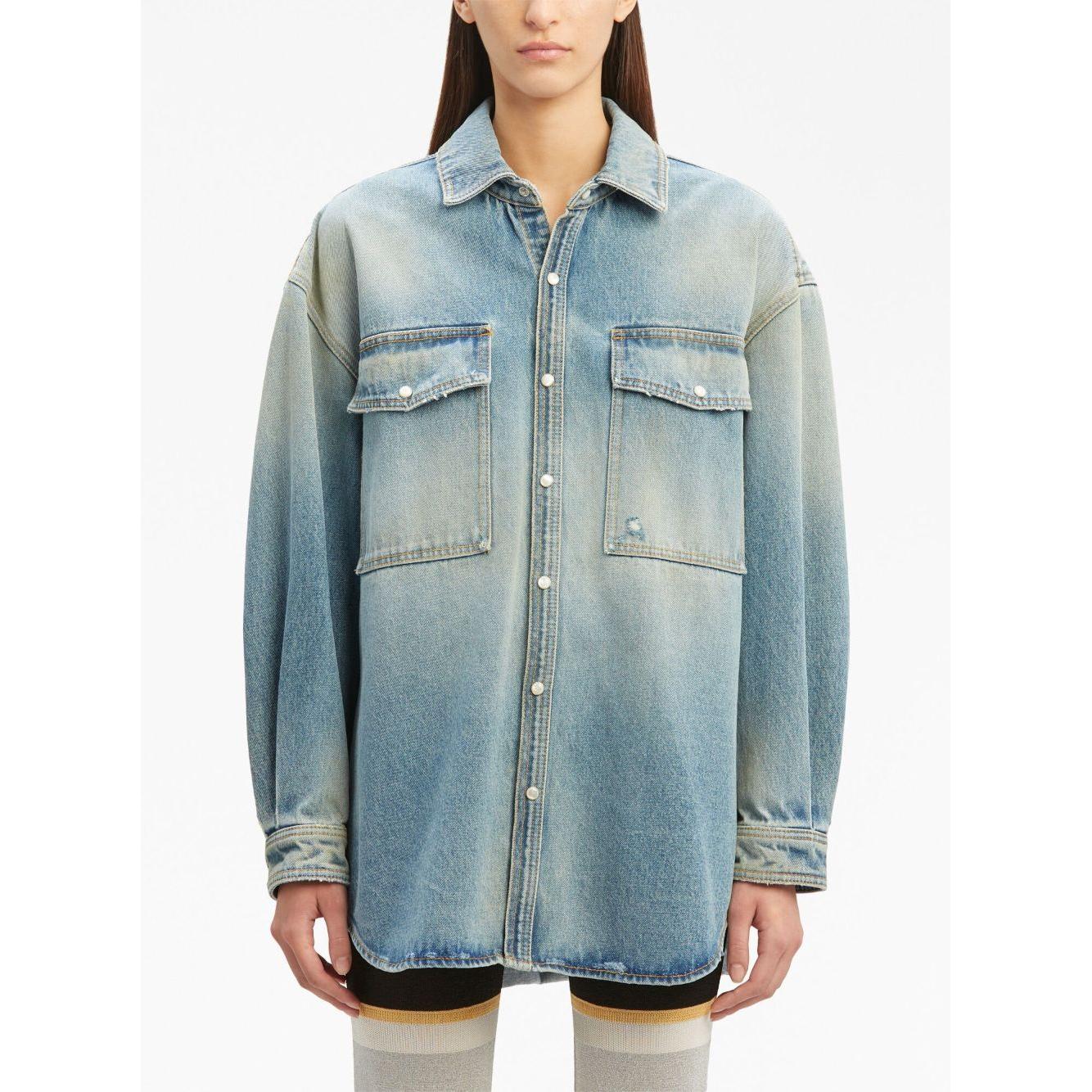 Palm Angels Jackets Blue Jackets Palm Angels Light Gray