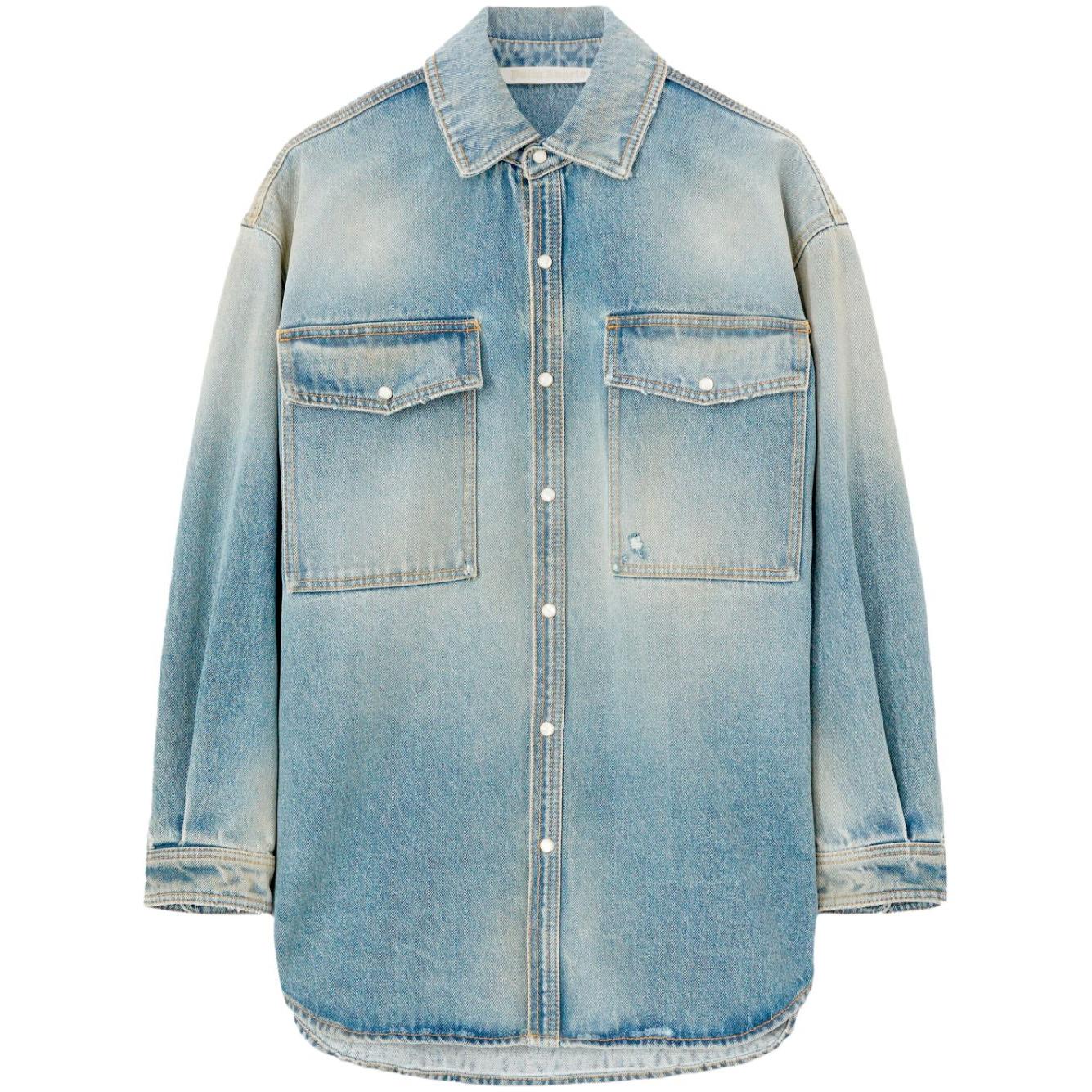 Palm Angels Jackets Blue Jackets Palm Angels Dark Gray