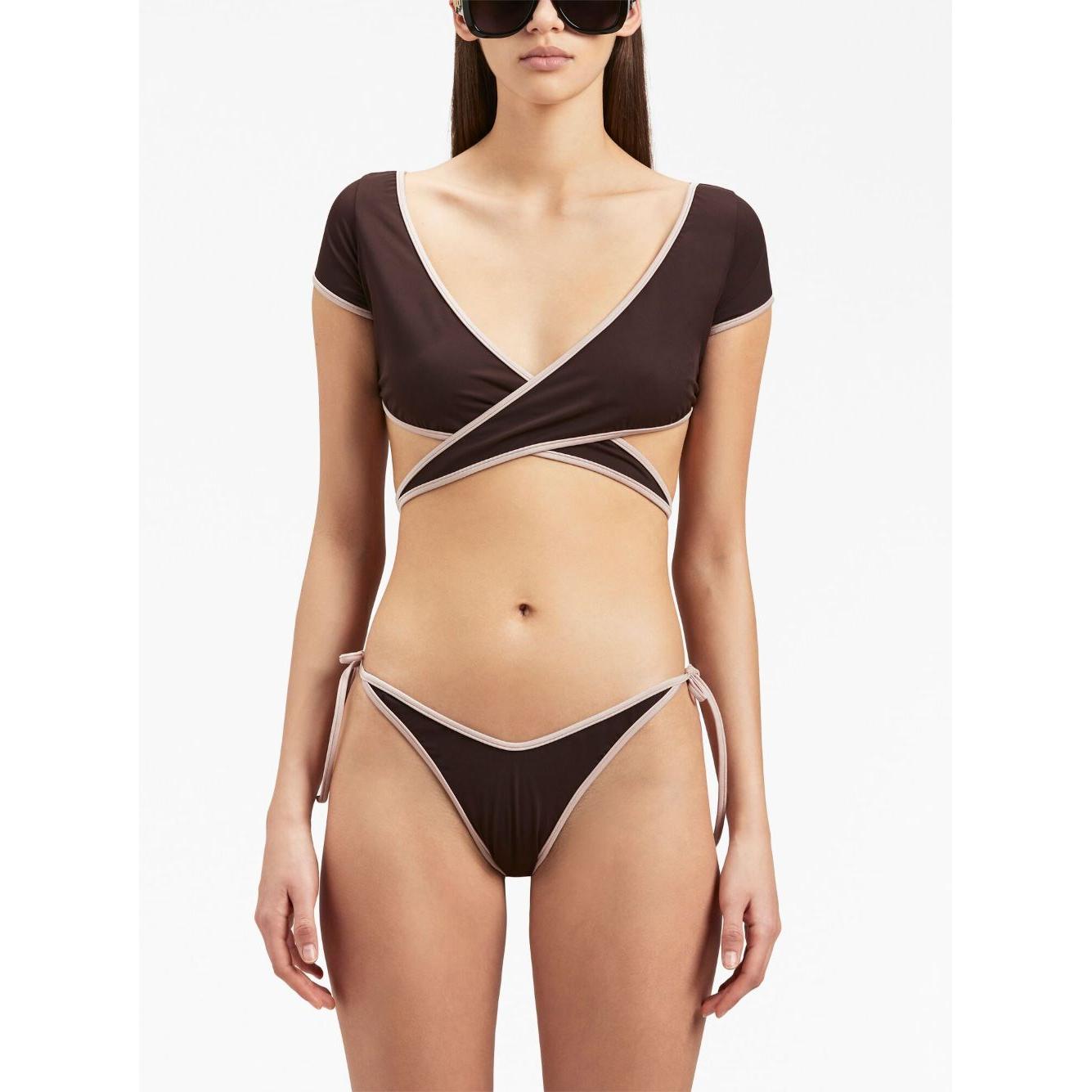 Palm Angels Sea clothing Brown Beachwear & underwear Palm Angels Antique White