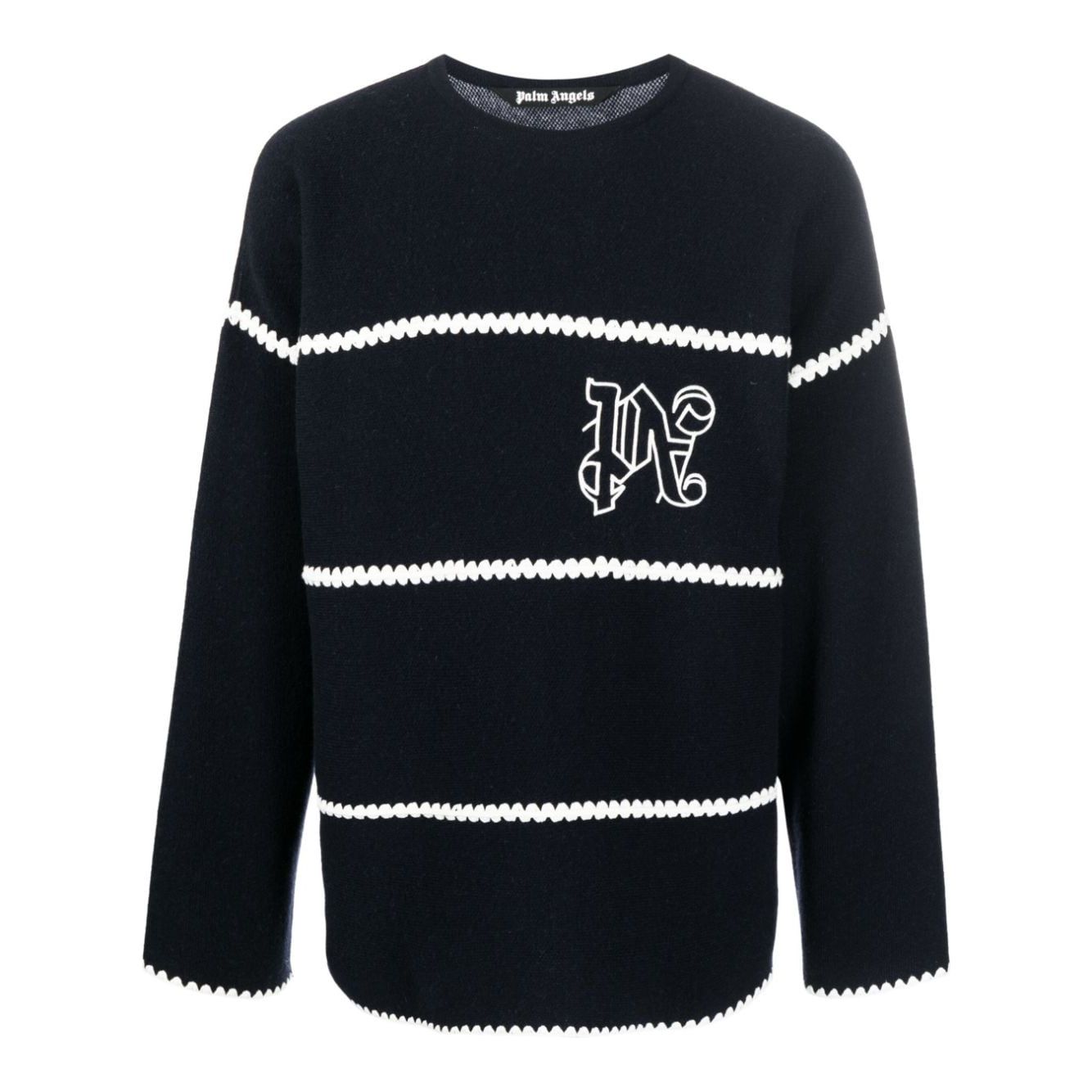 Palm Angels Sweaters Blue Topwear Palm Angels Black