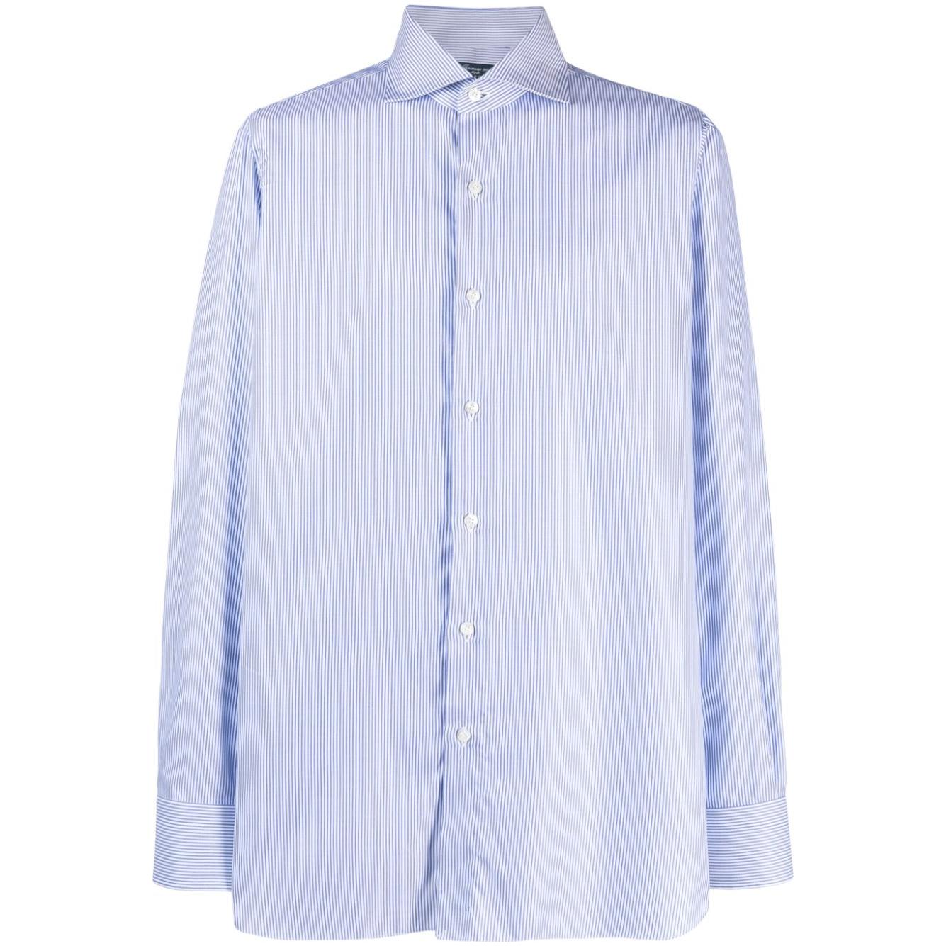 FINAMORE 1925 NAPOLI Shirts Blue Shirts Finamore 1925 Napoli Light Gray