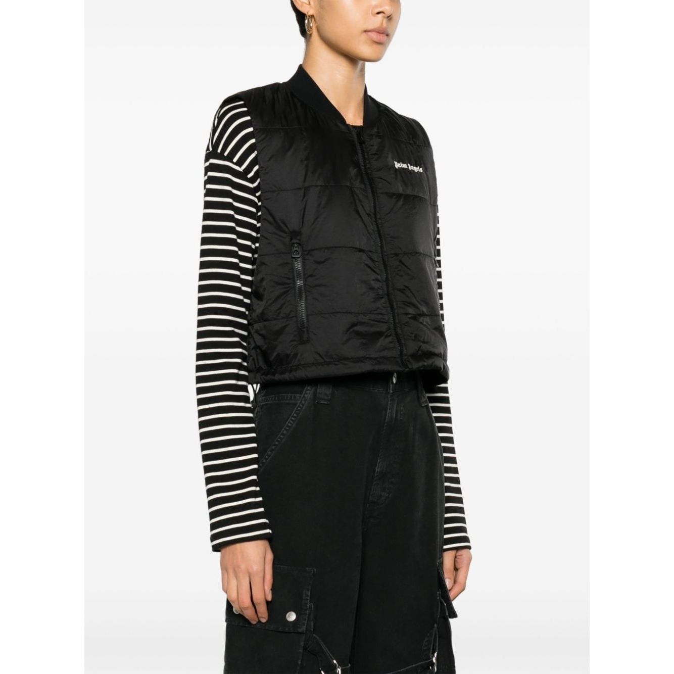 Palm Angels Sweaters Black Topwear Palm Angels White Smoke