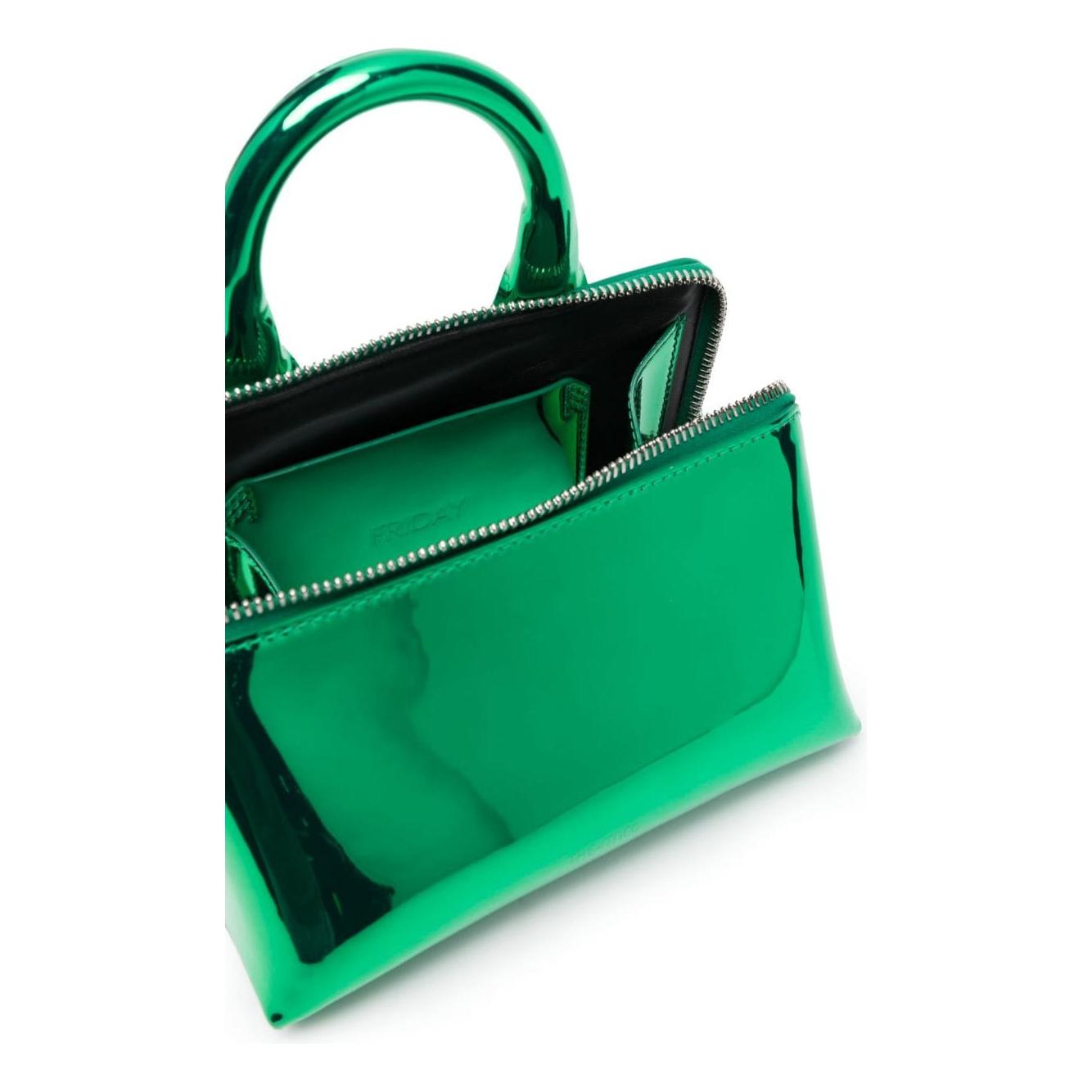 The Attico Mini Friday Belt Bag In Green Shoulder The Attico Sea Green