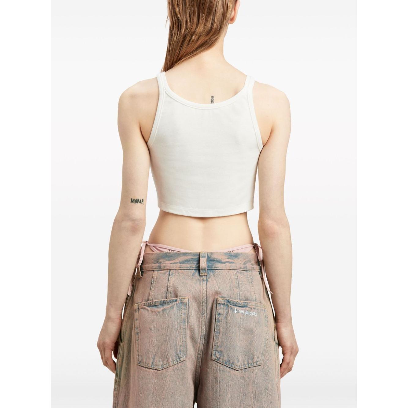 Palm Angels Top White Topwear Palm Angels Antique White