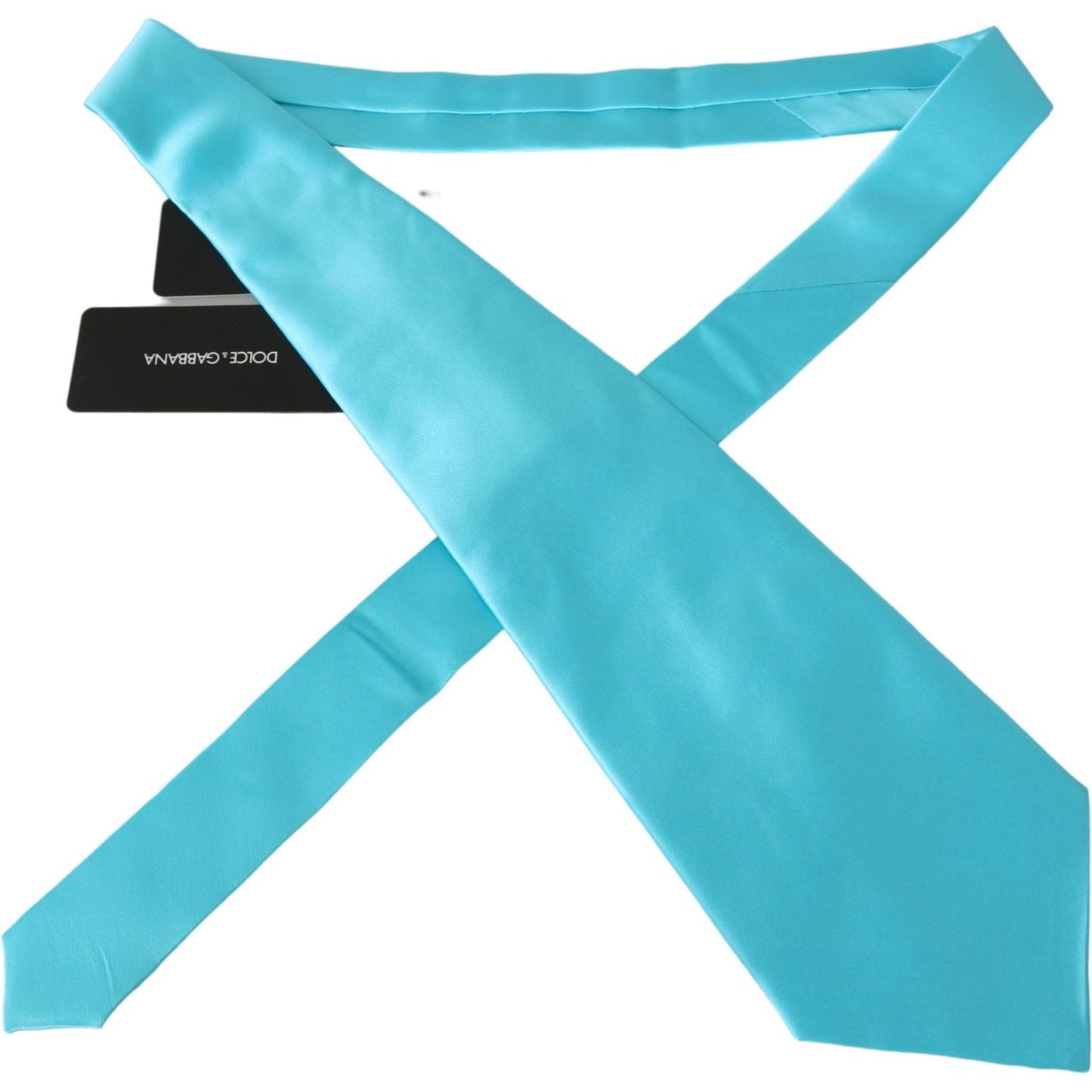 Dolce & Gabbana Stunning Light Blue Silk Men's Tie Necktie Dolce & Gabbana Medium Turquoise