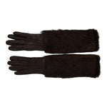 Dolce & Gabbana Elegant Elbow Length Leather Gloves Dolce & Gabbana Black