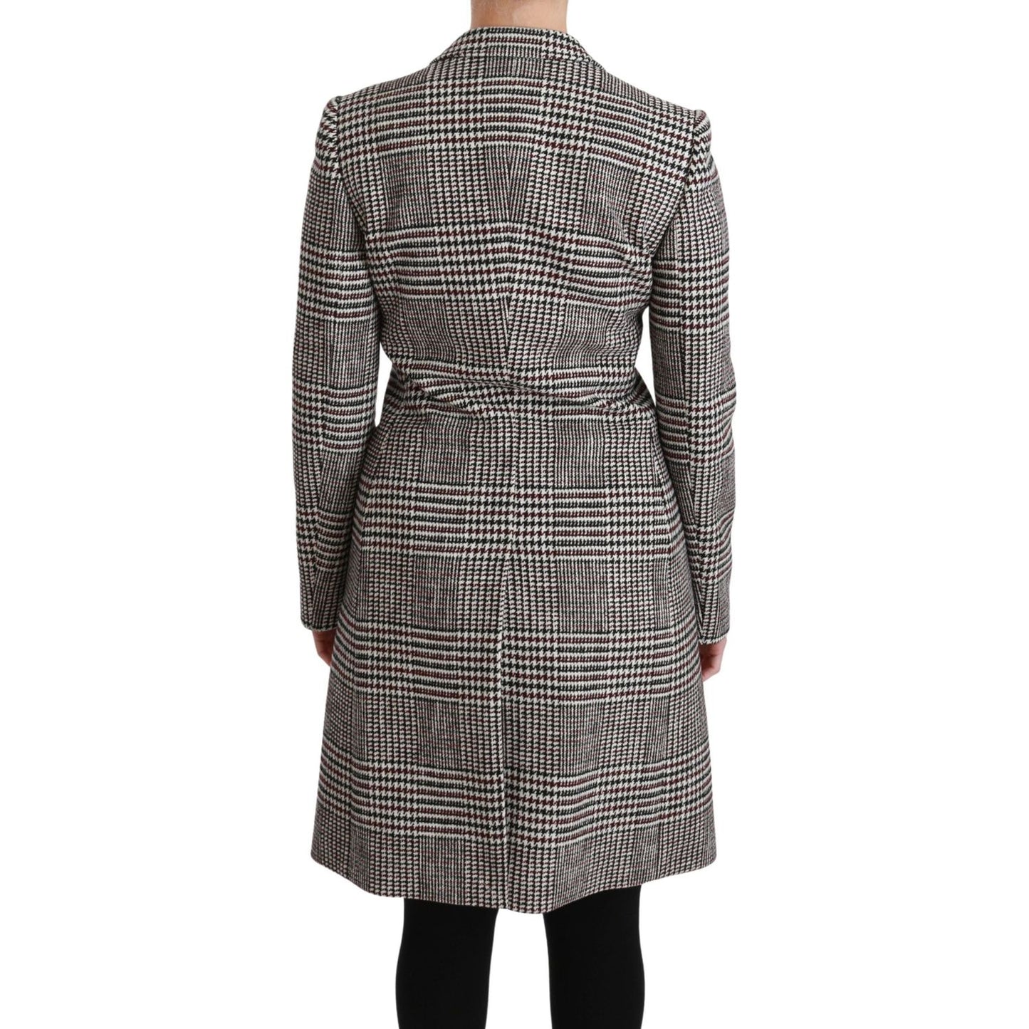 Dolce & Gabbana Elegant Multicolor Checked Knee-Length Jacket Coat Dolce & Gabbana Dark Slate Gray