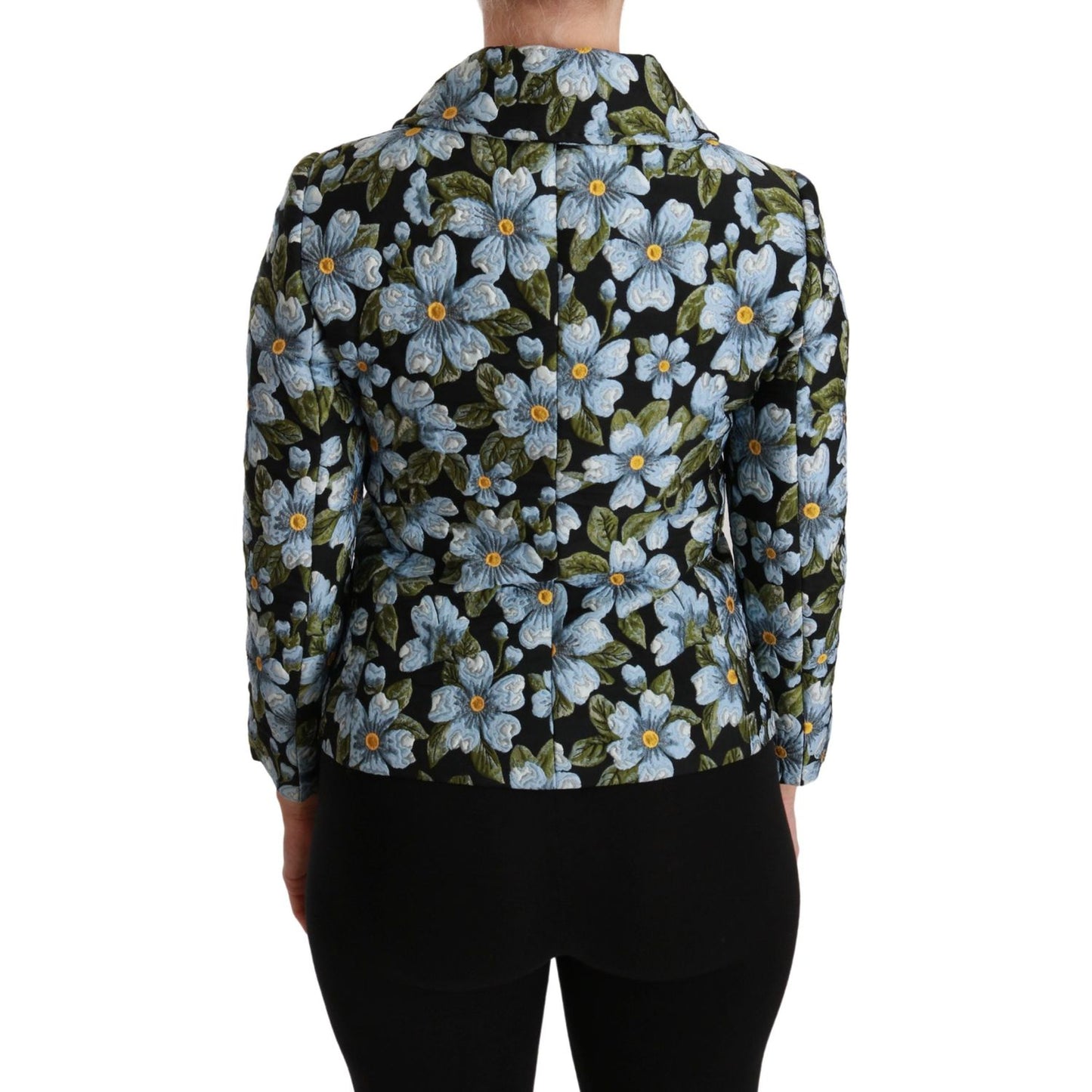 Dolce & Gabbana Elegant Floral Brocade Blazer Coat Jacket Dolce & Gabbana Black