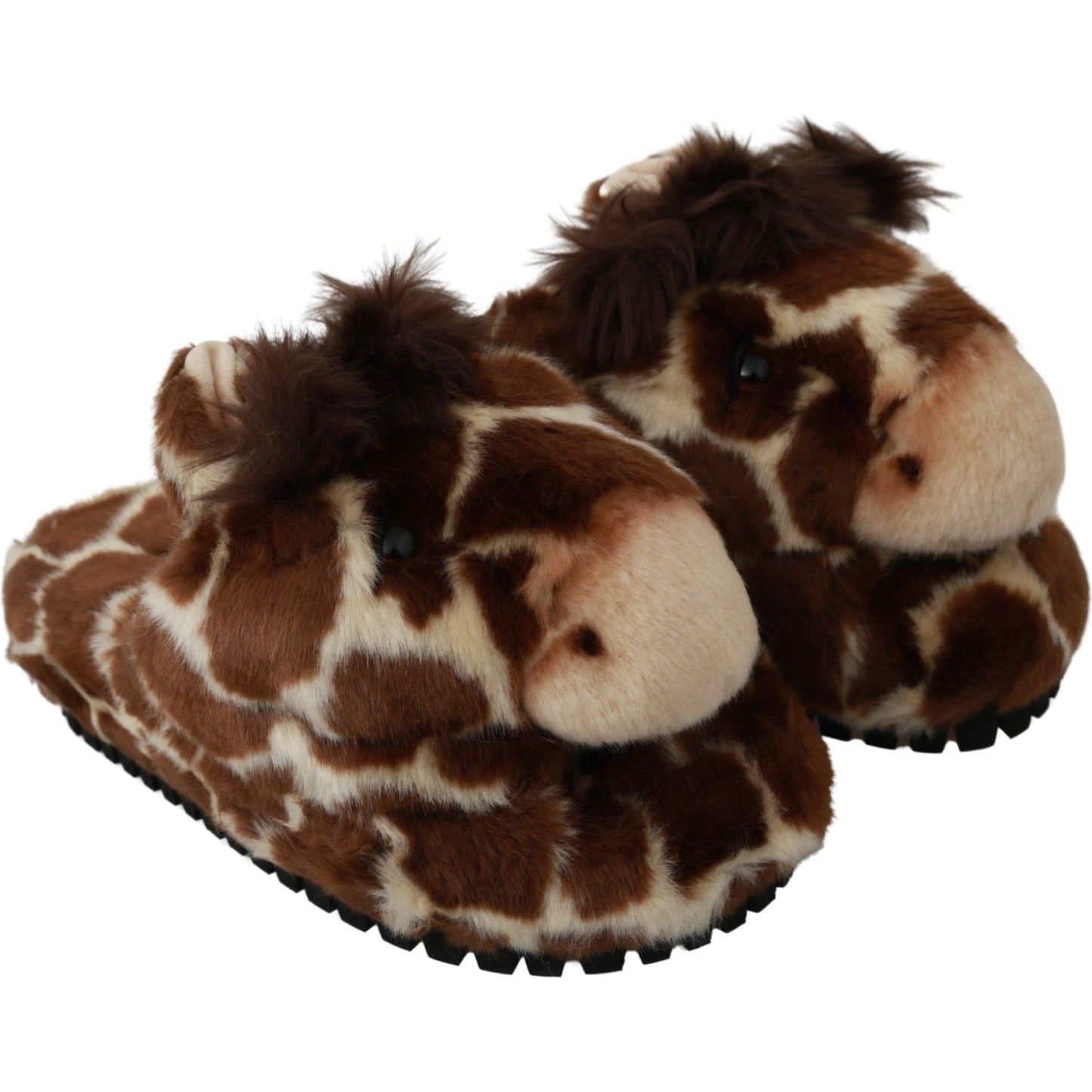 Dolce & Gabbana Elegant Giraffe Pattern Slides for Sophisticated Comfort Dolce & Gabbana Black