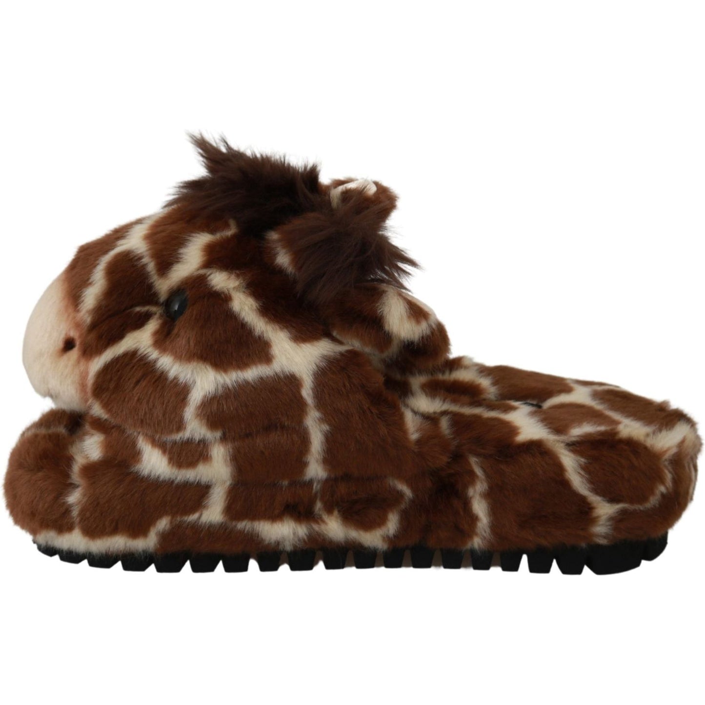 Dolce & Gabbana Elegant Giraffe Pattern Slides for Sophisticated Comfort Dolce & Gabbana Black