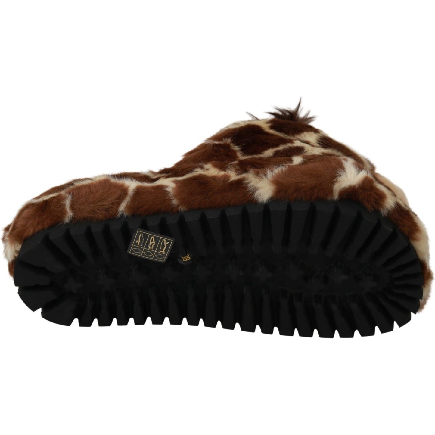 Dolce & Gabbana Elegant Giraffe Pattern Slides for Sophisticated Comfort Dolce & Gabbana Black