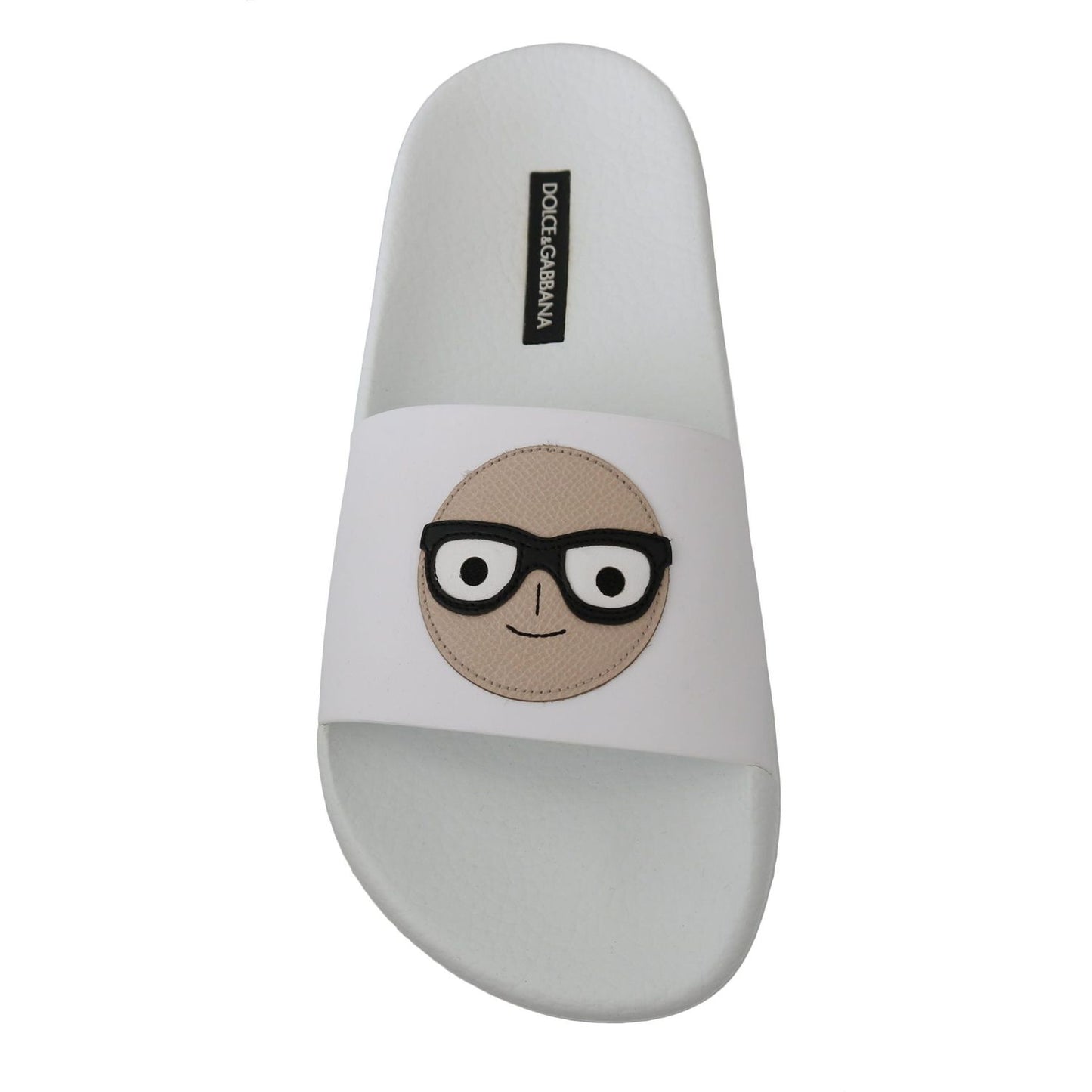 Dolce & Gabbana Chic White Slide Sandals - Luxury Summer Footwear Dolce & Gabbana Gray