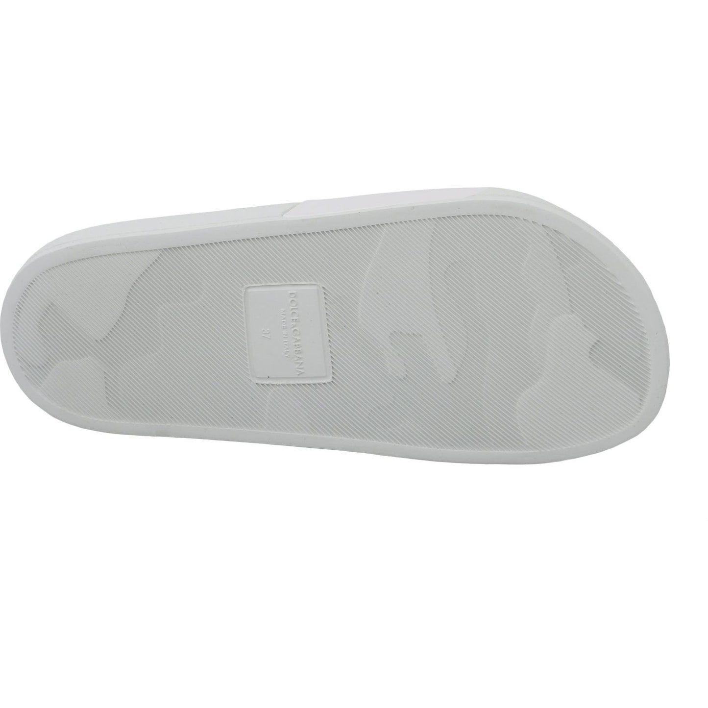 Dolce & Gabbana Chic White Slide Sandals - Luxury Summer Footwear Dolce & Gabbana Gray