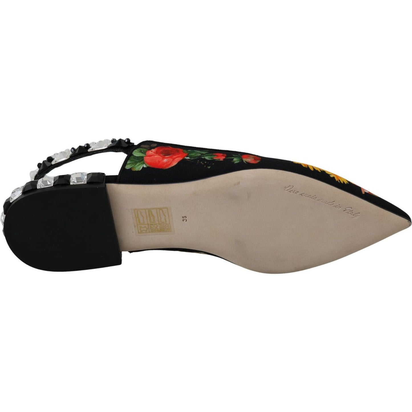 Dolce & Gabbana Elegant Crystal-Embellished Floral Flats