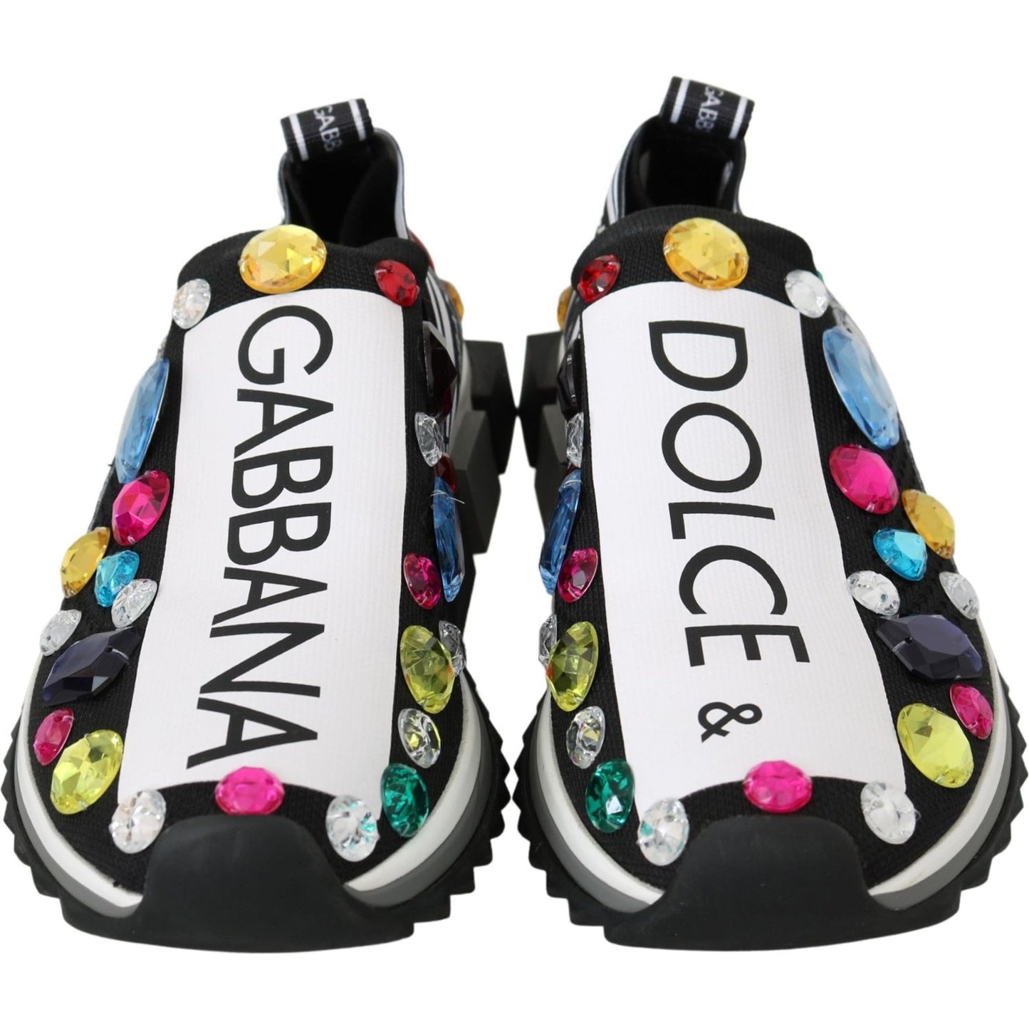 Dolce & Gabbana Black Crystal-Embellished Low Top Sneakers Dolce & Gabbana Dark Slate Gray