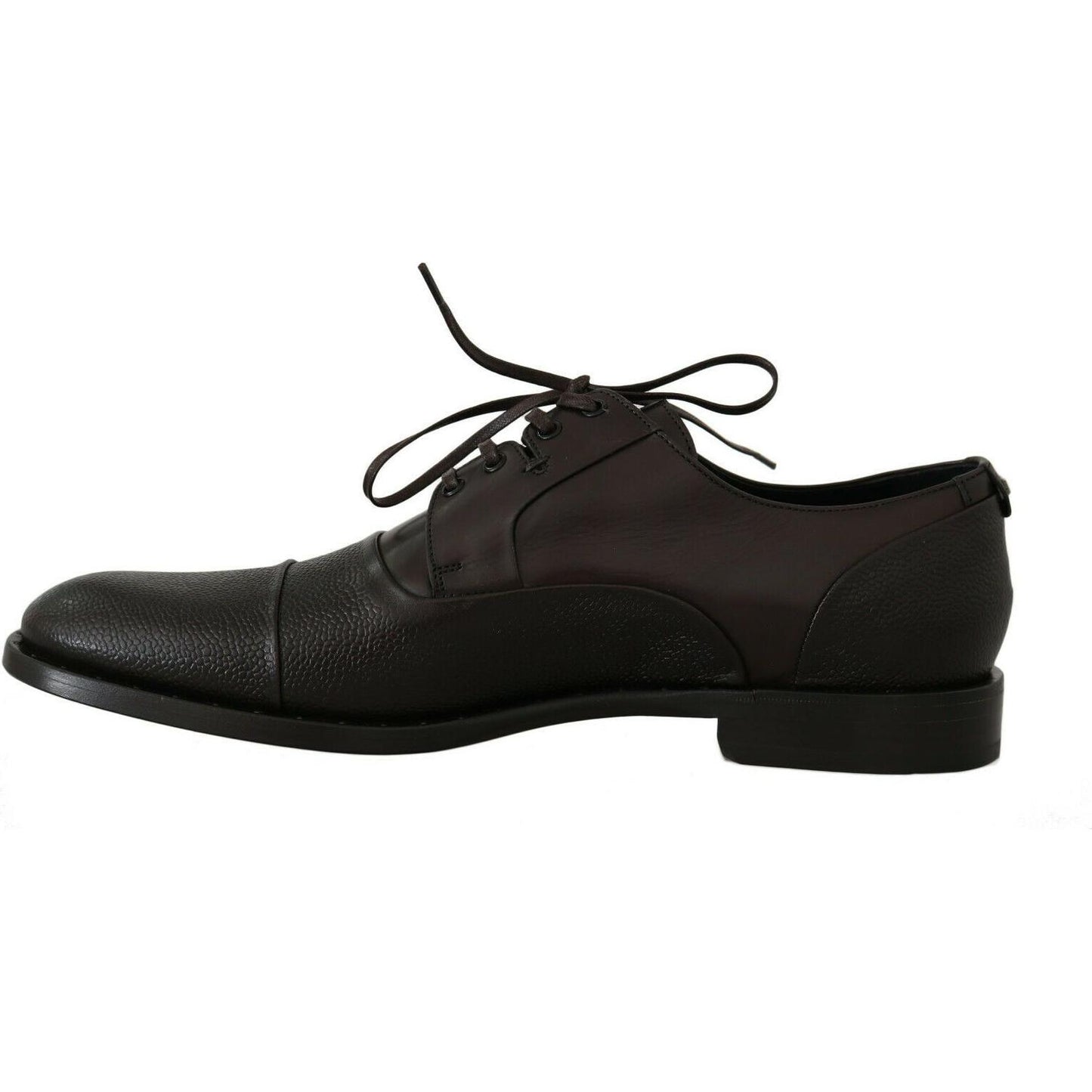 Dolce & Gabbana Elegant Brown Leather Formal Lace-ups Dolce & Gabbana Black