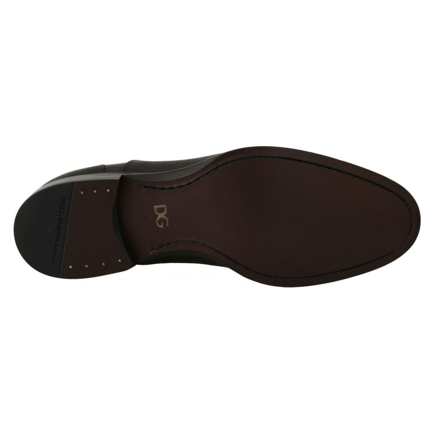 Dolce & Gabbana Elegant Brown Leather Formal Lace-ups Dolce & Gabbana Black