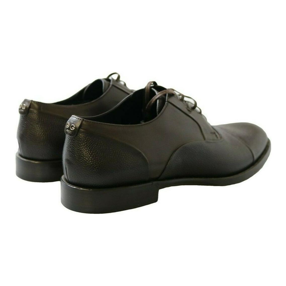 Dolce & Gabbana Elegant Brown Leather Formal Lace-ups Dolce & Gabbana Dark Slate Gray