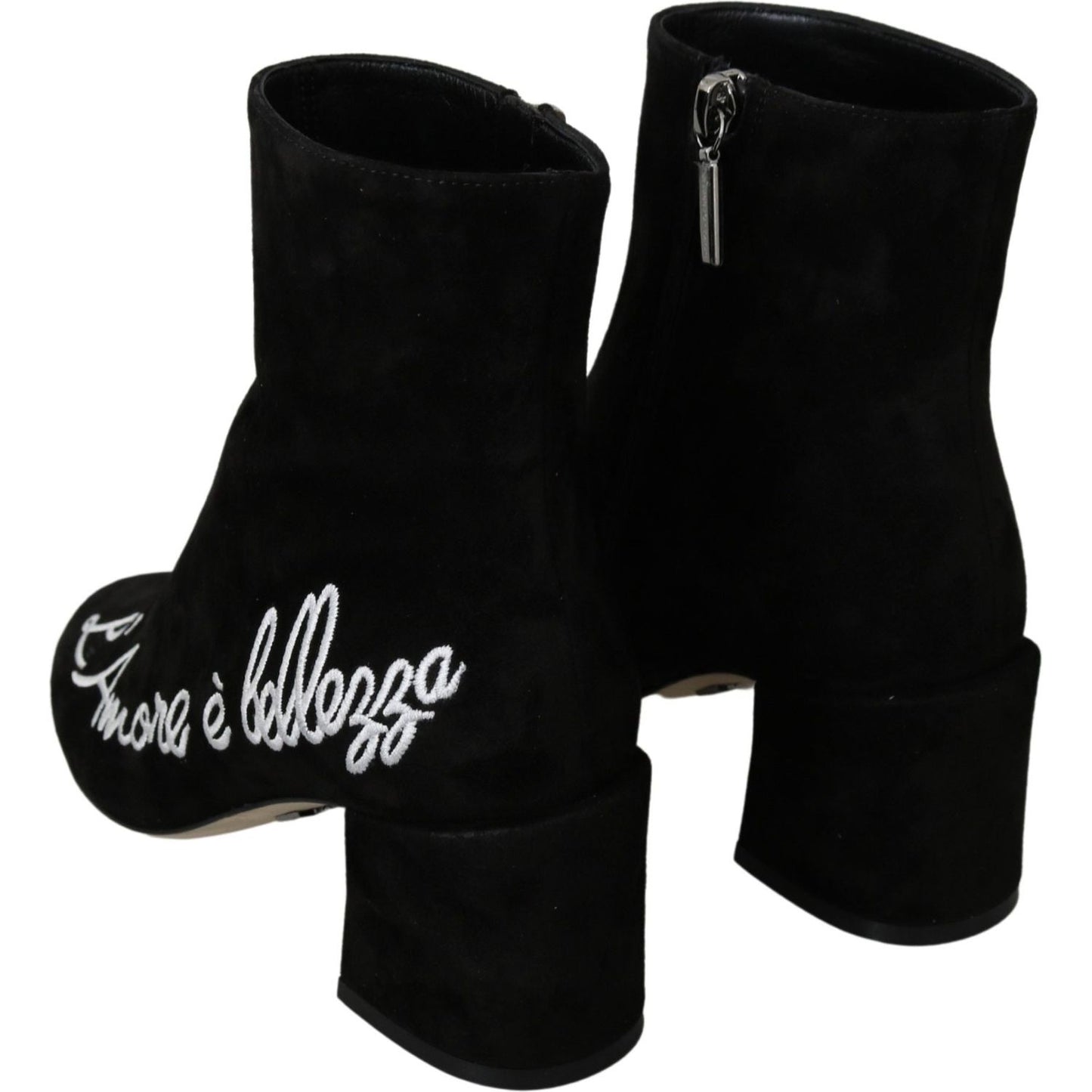 Dolce & Gabbana Chic Embroidered Ankle Boots Dolce & Gabbana Black