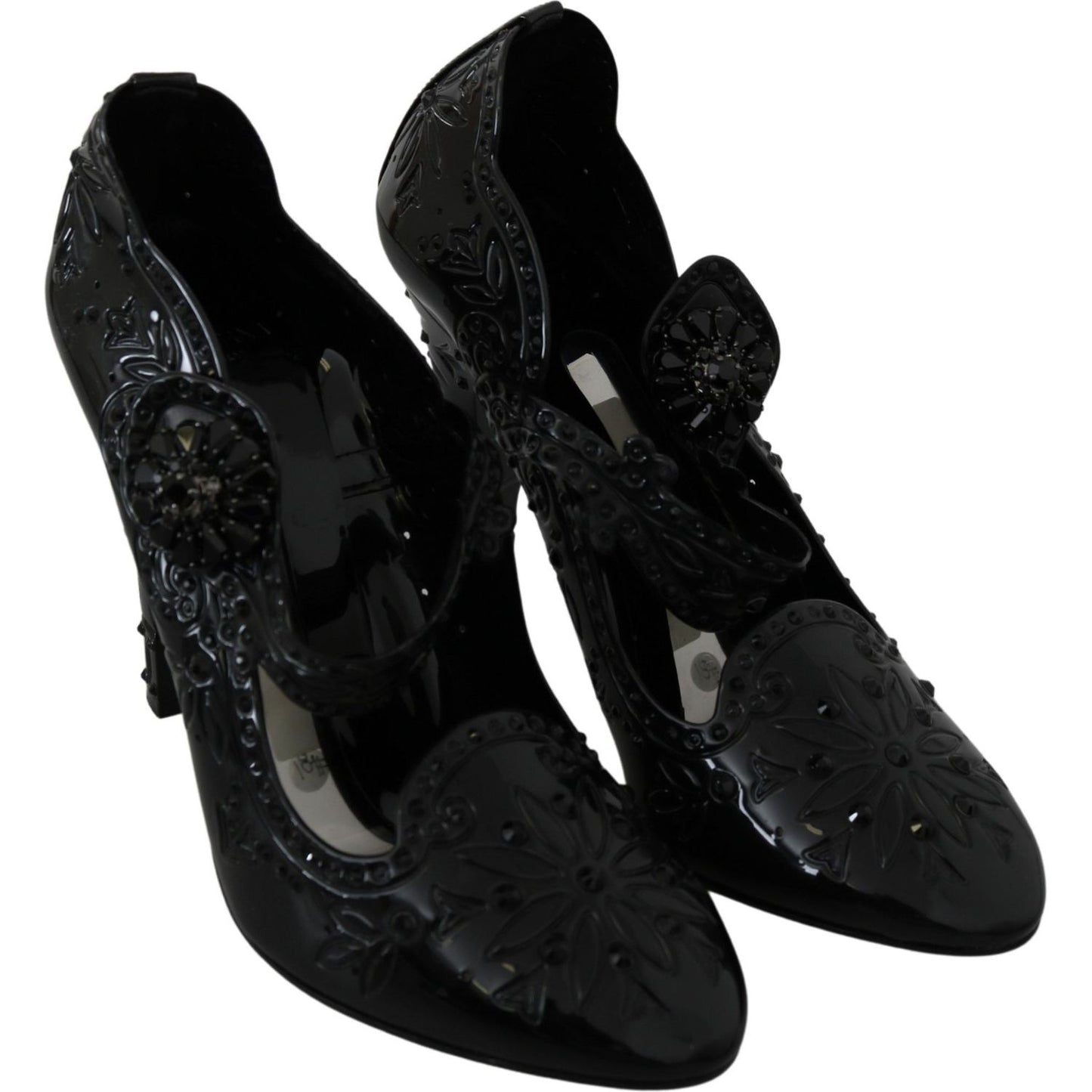 Dolce & Gabbana Elegant Crystal Embellished Cinderella Pumps Dolce & Gabbana Black