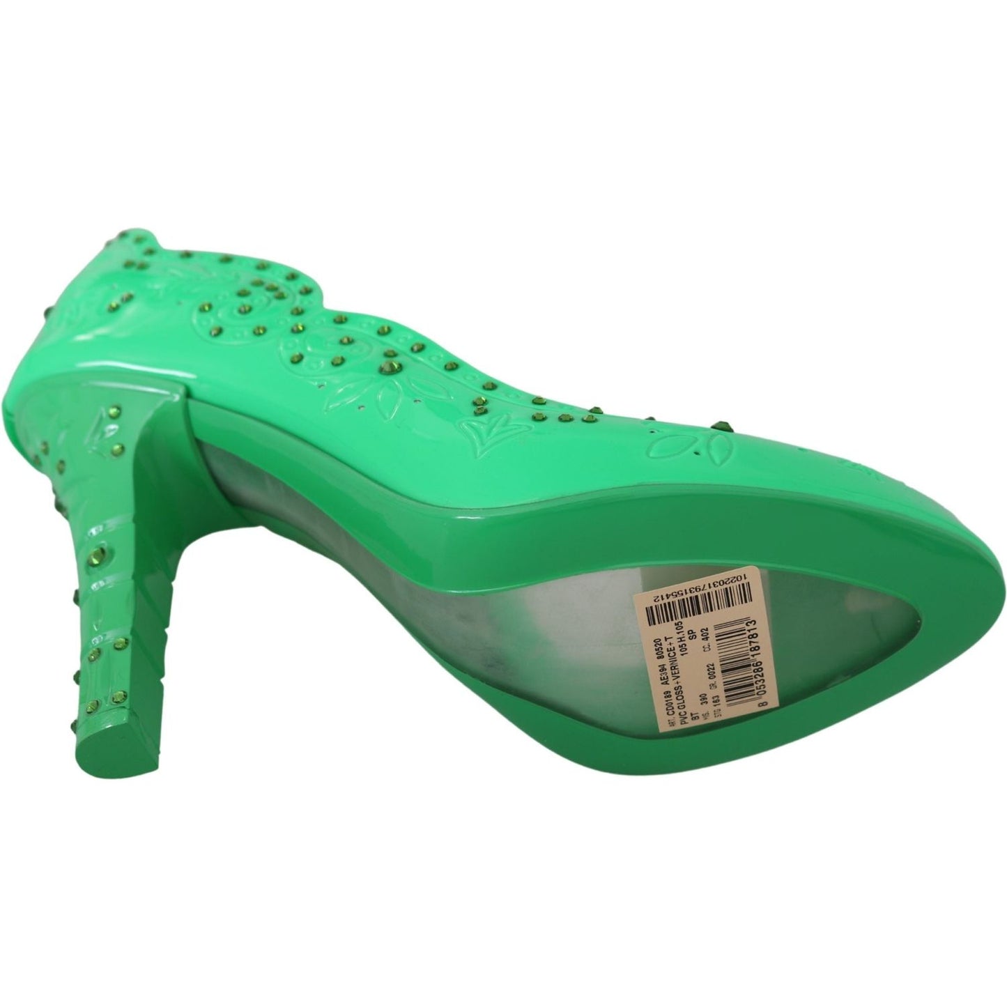 Dolce & Gabbana Enchanting Crystal Cinderella Pumps in Lush Green Dolce & Gabbana Sea Green