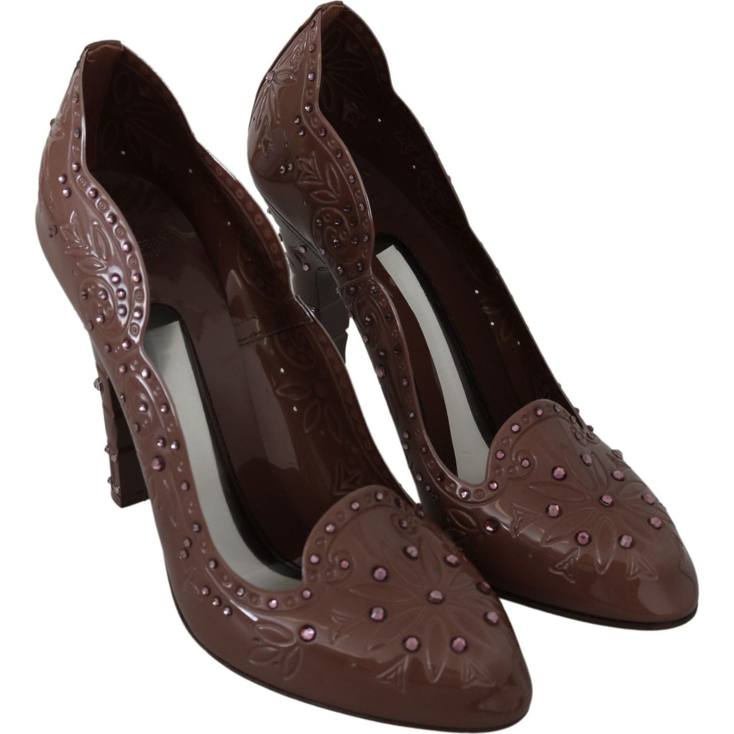 Dolce & Gabbana Elegant Crystal-Embellished Cinderella Pumps Dolce & Gabbana Dark Slate Gray
