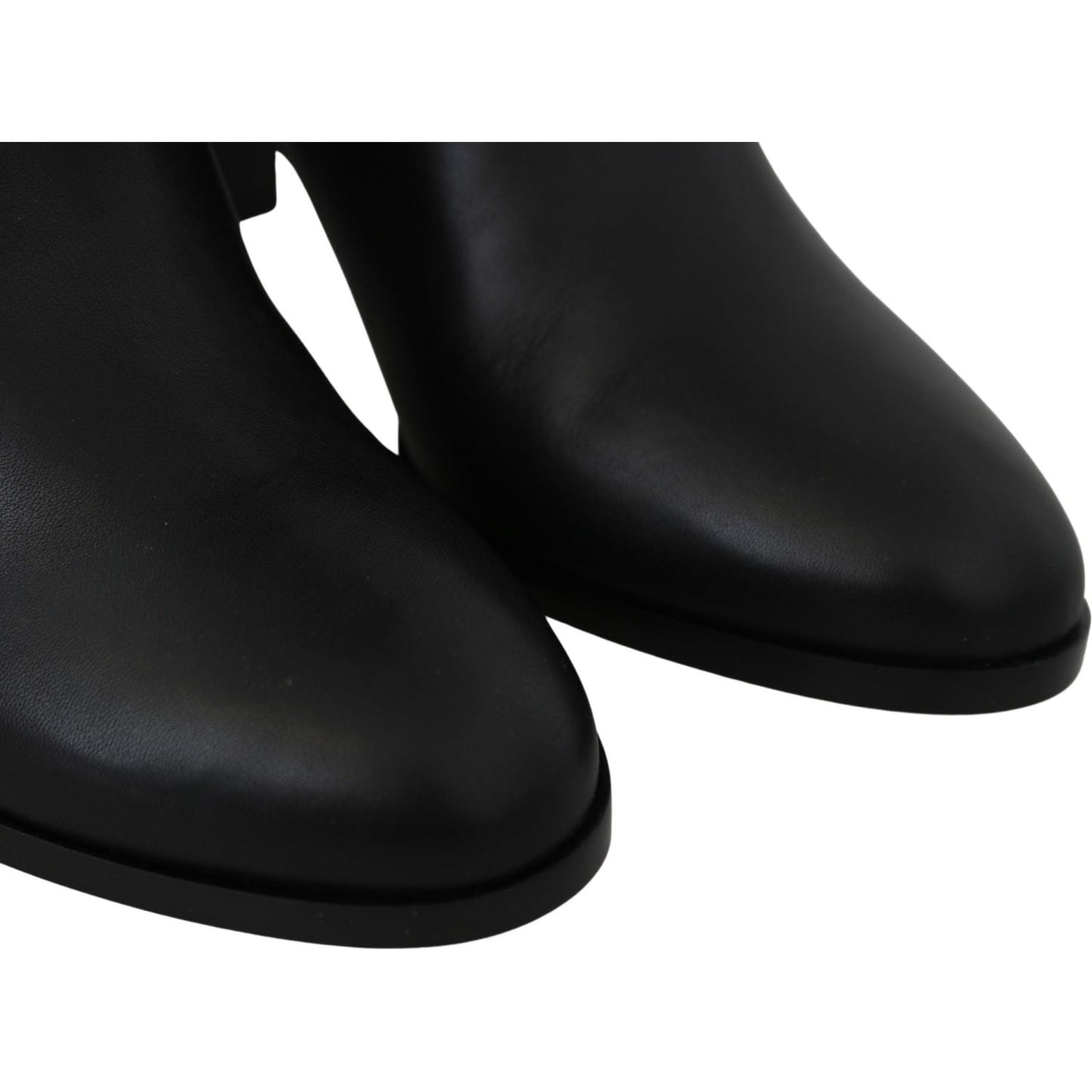 Jimmy Choo Elegant Black Calf Leather Heeled Boots Jimmy Choo Black