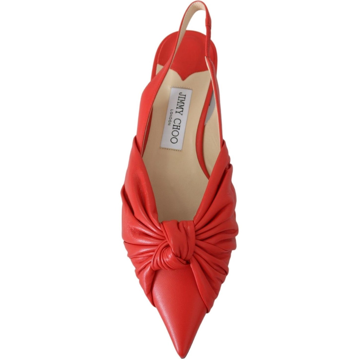 Jimmy Choo Chic Red Pointed Toe Leather Flats Shoes Jimmy Choo Sienna