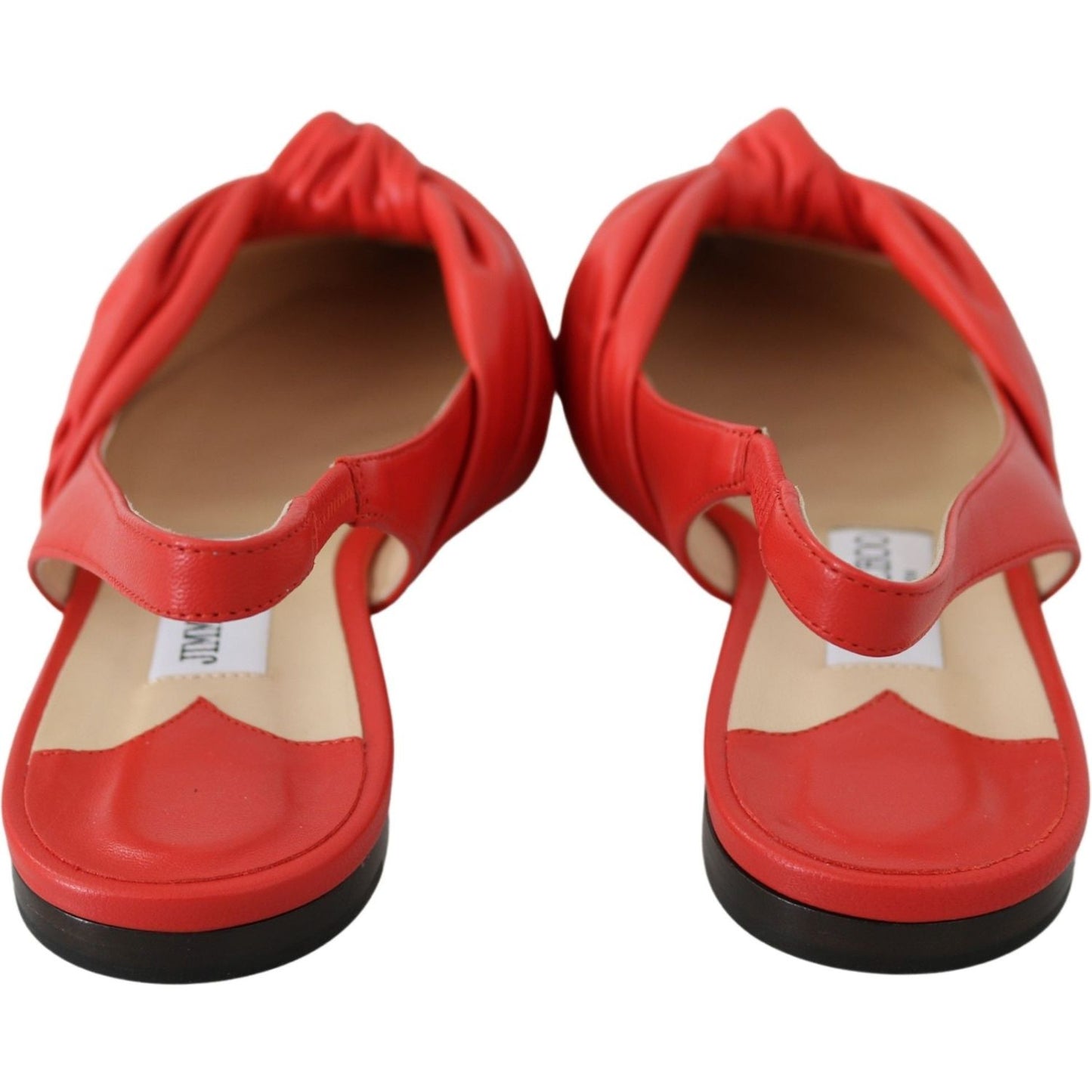 Jimmy Choo Chic Red Pointed Toe Leather Flats Shoes Jimmy Choo Sienna