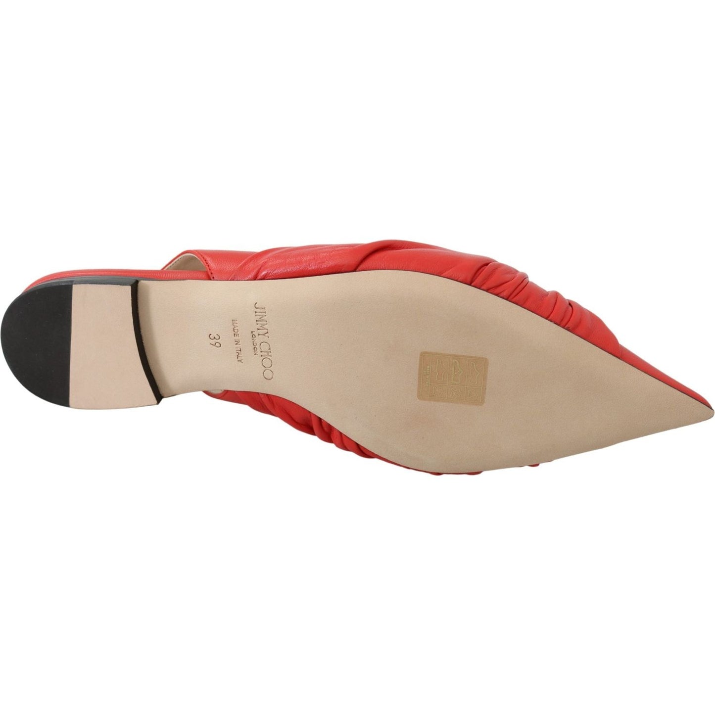 Jimmy Choo Chic Red Pointed Toe Leather Flats Shoes Jimmy Choo Rosy Brown