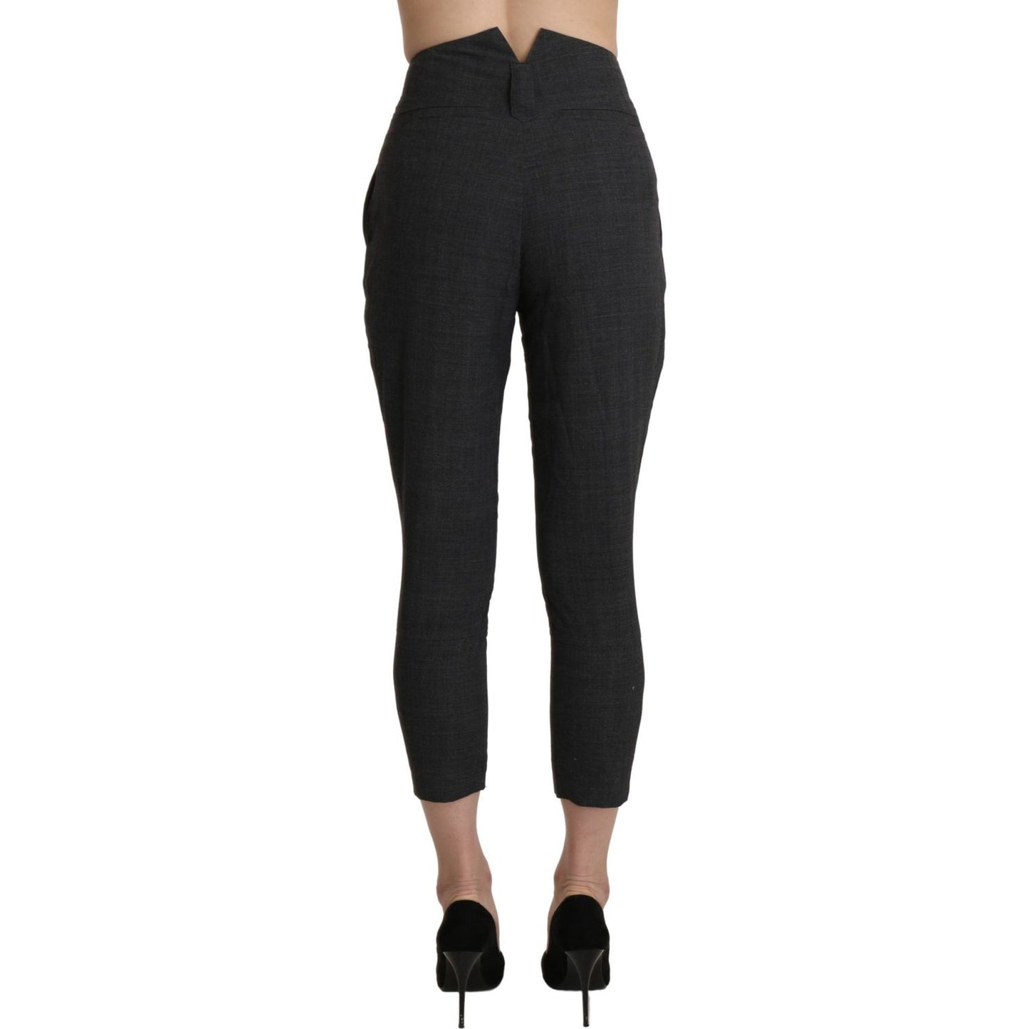 Ermanno Scervino Chic High Waist Capri Cropped Pants Ermanno Scervino Black