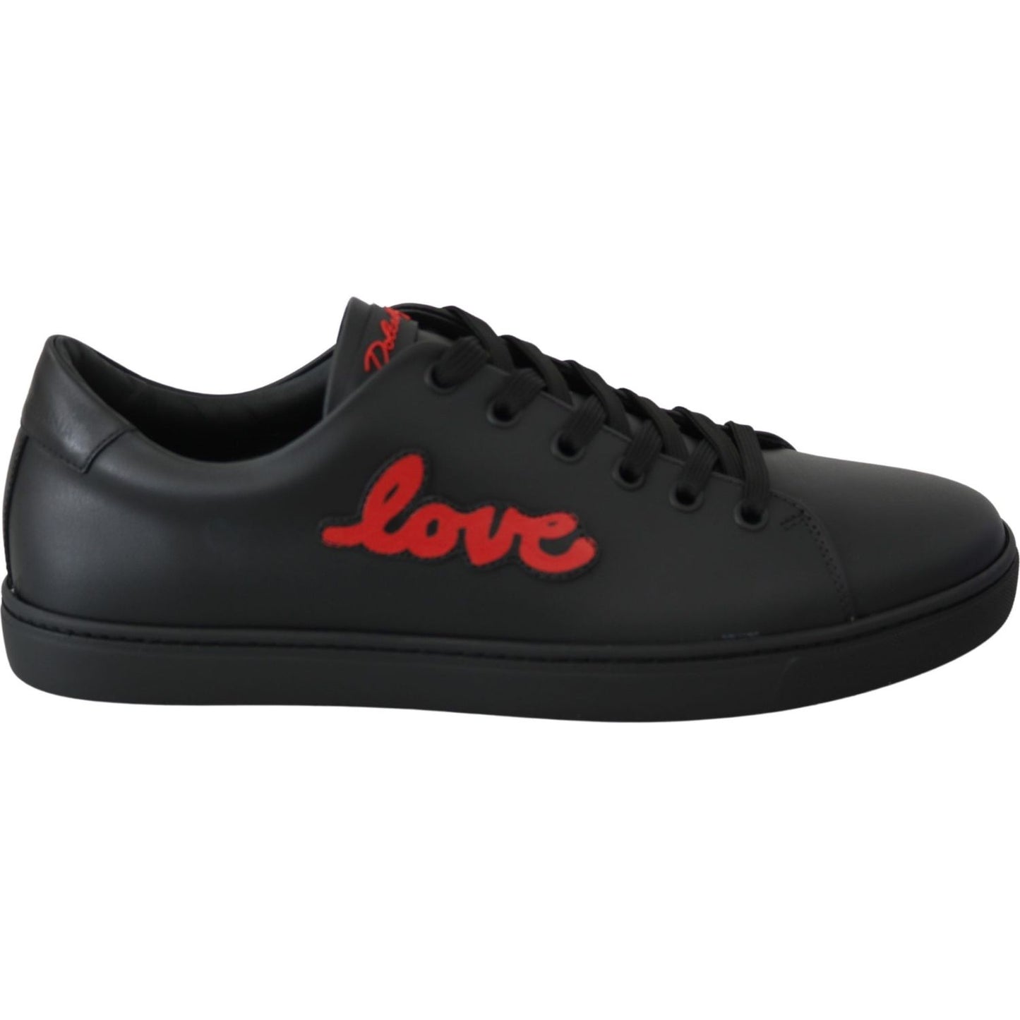 Dolce & Gabbana Elegant Leather Sneakers with Red Accents Dolce & Gabbana Dark Slate Gray