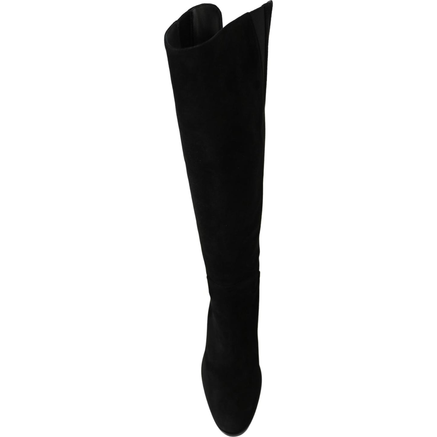 Dolce & Gabbana Elegant Black Suede Knee High Boots Dolce & Gabbana Black