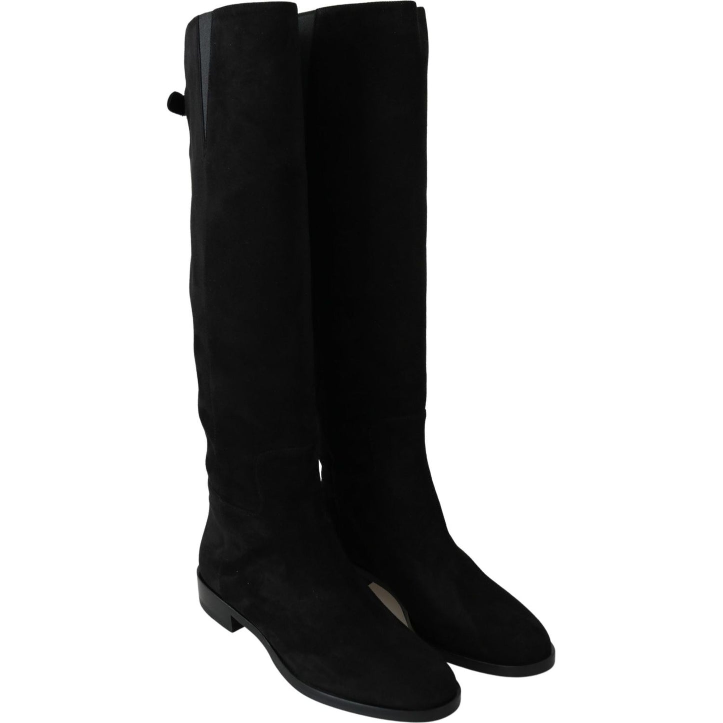 Dolce & Gabbana Elegant Black Suede Knee High Boots Dolce & Gabbana Black