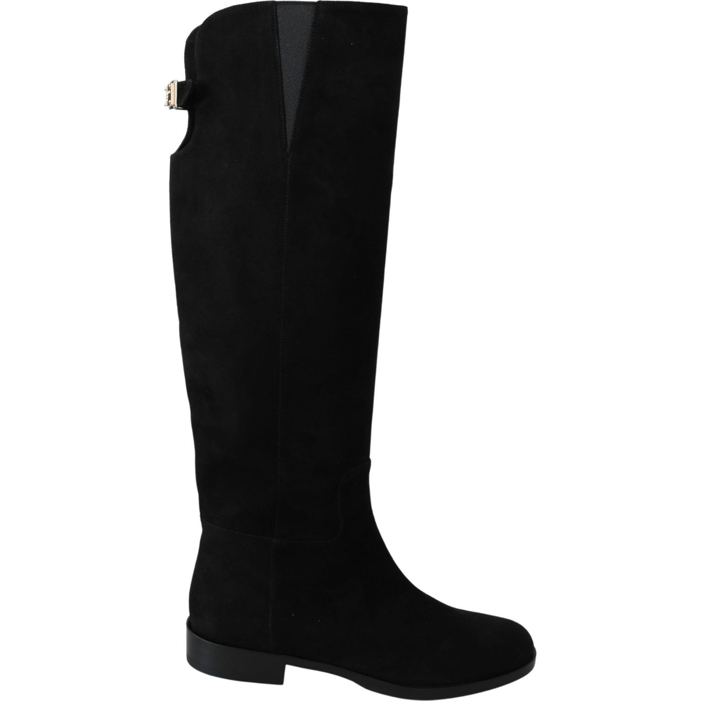 Dolce & Gabbana Elegant Black Suede Knee High Boots Dolce & Gabbana Black