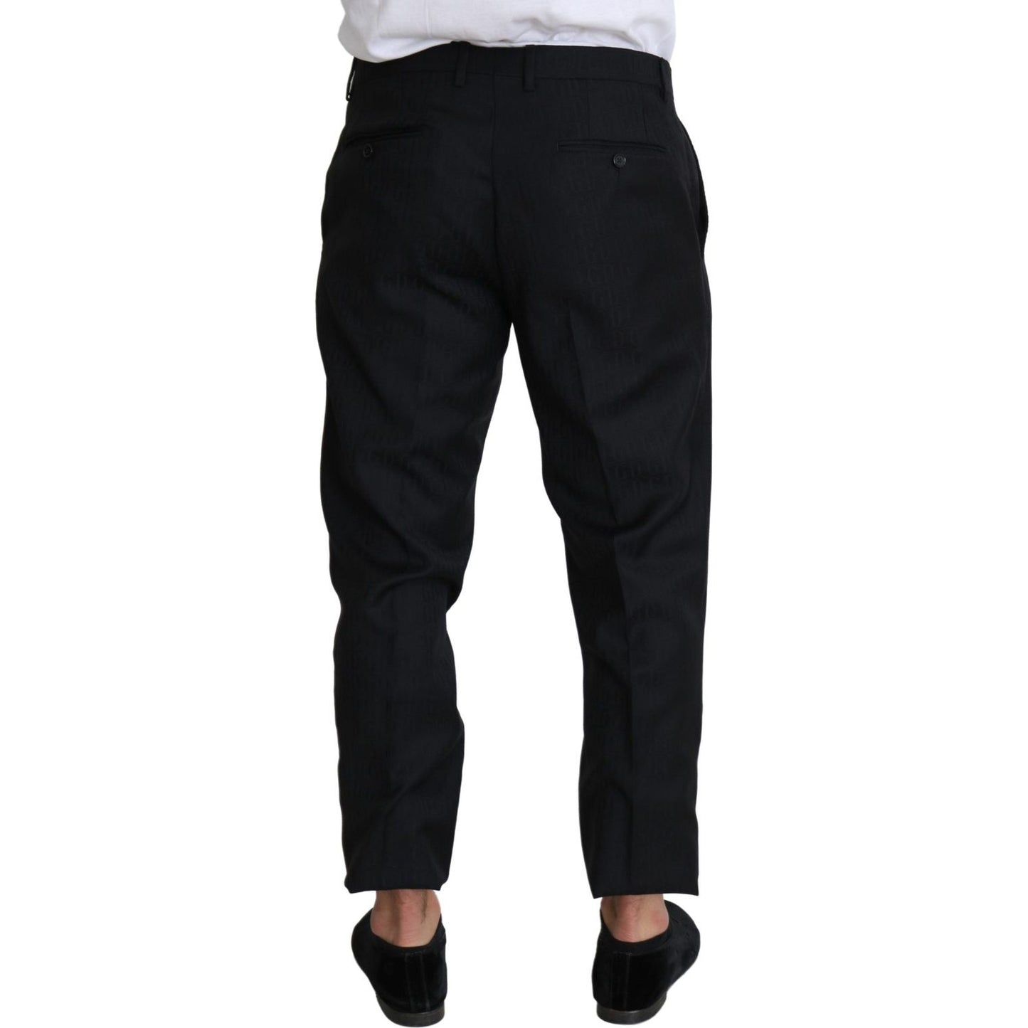 Dolce & Gabbana Elegant Black Virgin Wool Cropped Pants Jeans & Pants Dolce & Gabbana Black
