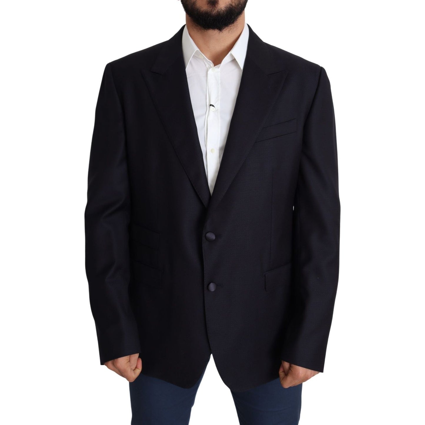Dolce & Gabbana Elegant Black Virgin Wool Men's Blazer Dolce & Gabbana Black