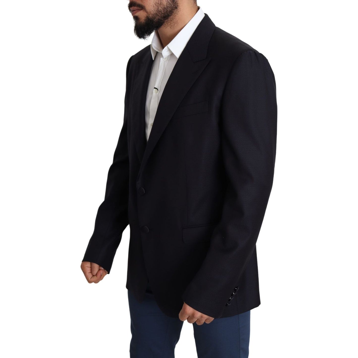 Dolce & Gabbana Elegant Black Virgin Wool Men's Blazer Dolce & Gabbana Black