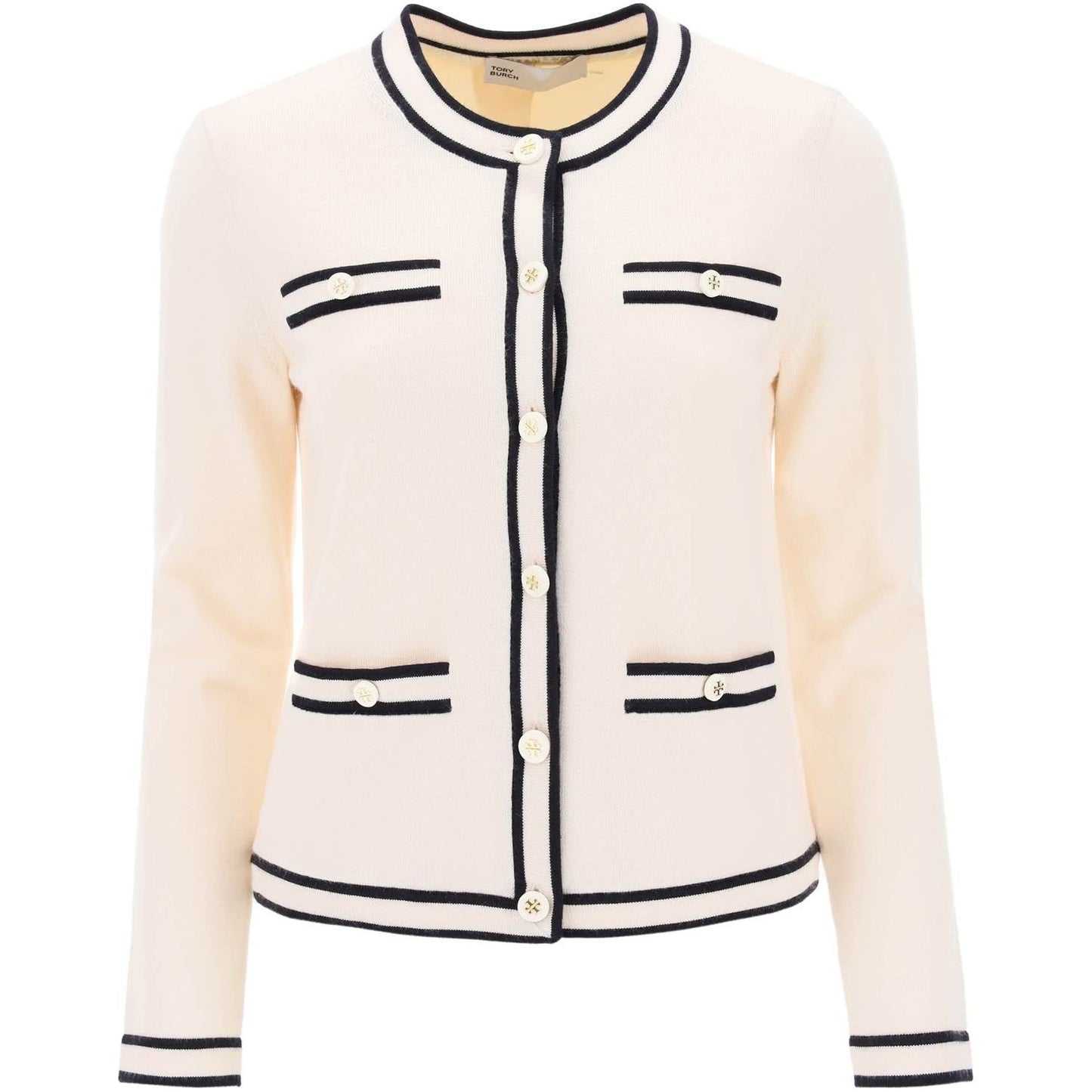 Tory Burch kendra merino wool cardigan Knitwear Tory Burch Antique White