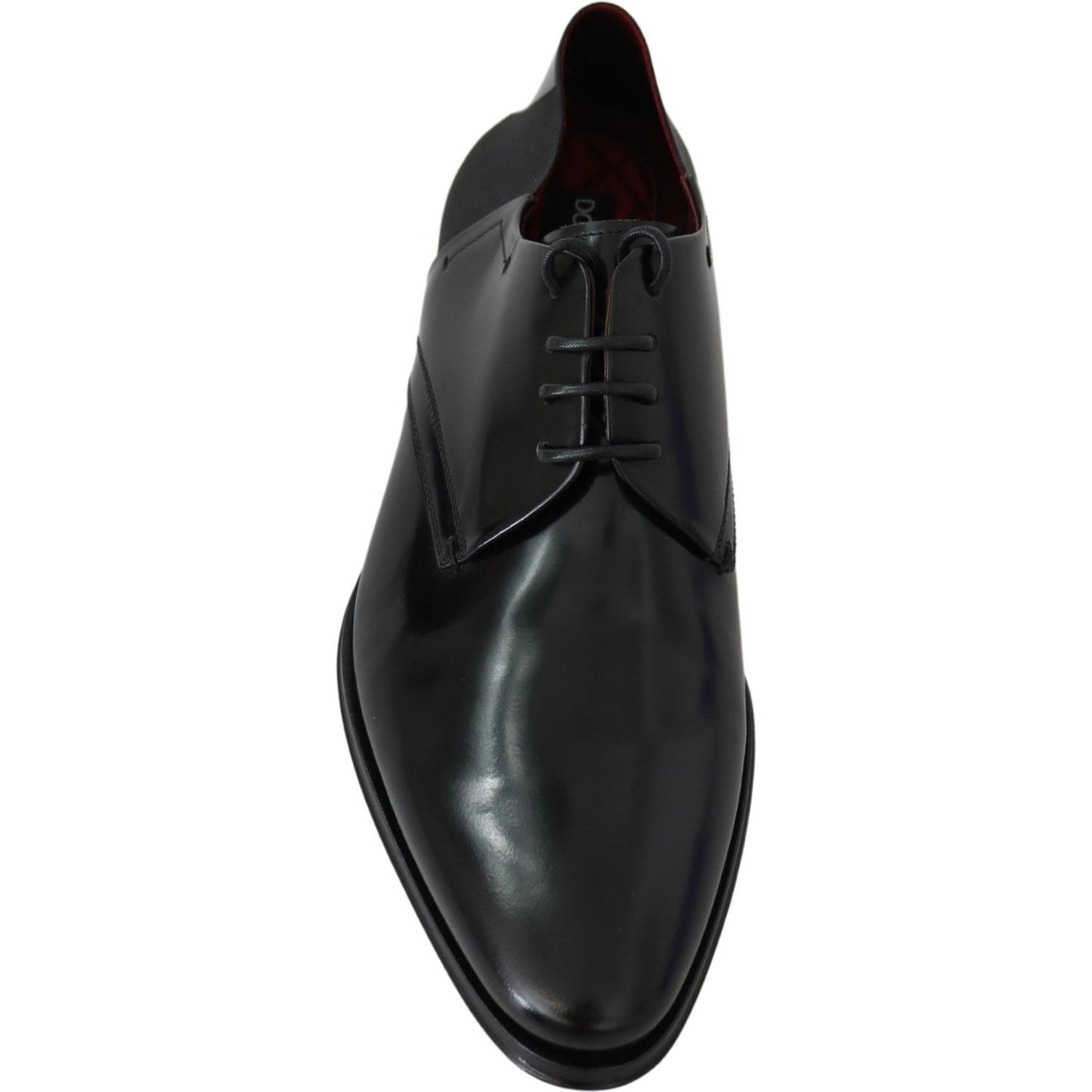 Dolce & Gabbana Elegant Black Leather Derby Shoes Dolce & Gabbana Dark Slate Gray