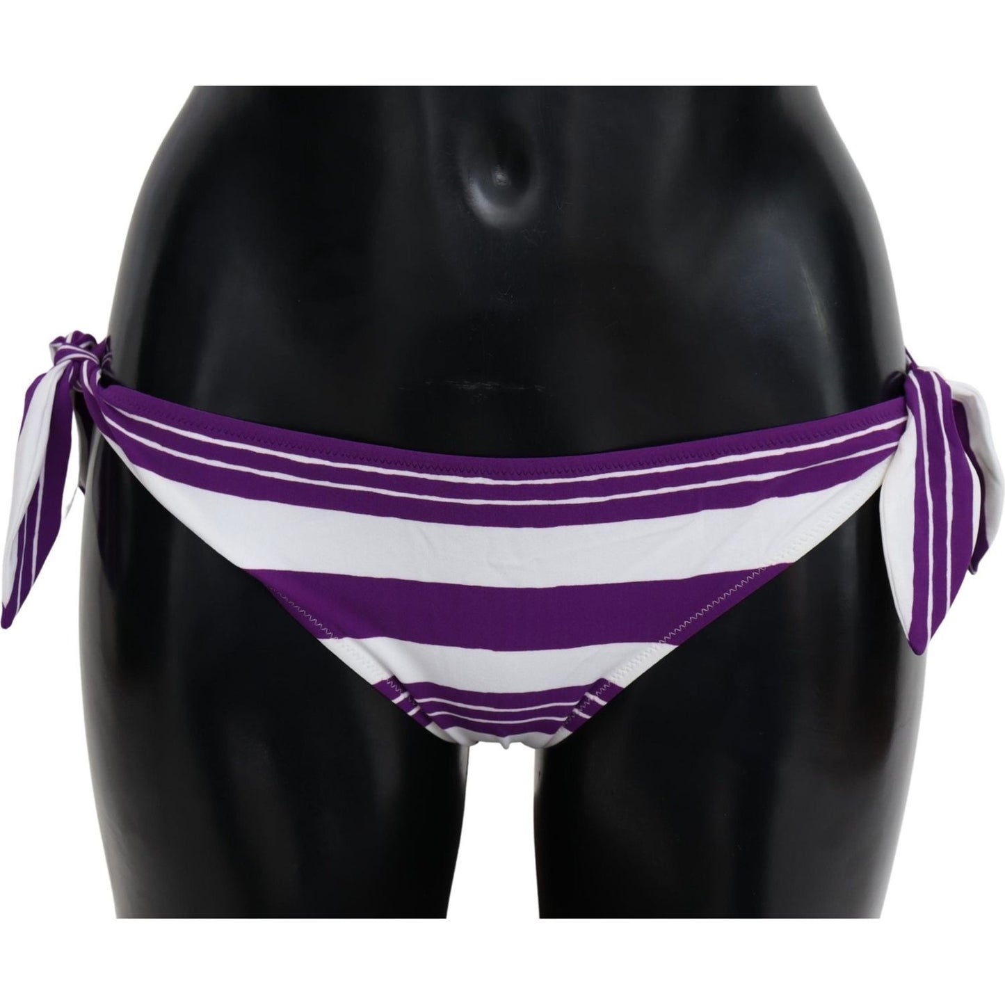 Dolce & Gabbana Chic Striped Bikini Bottom - Effortless Poolside Glamour Dolce & Gabbana Black