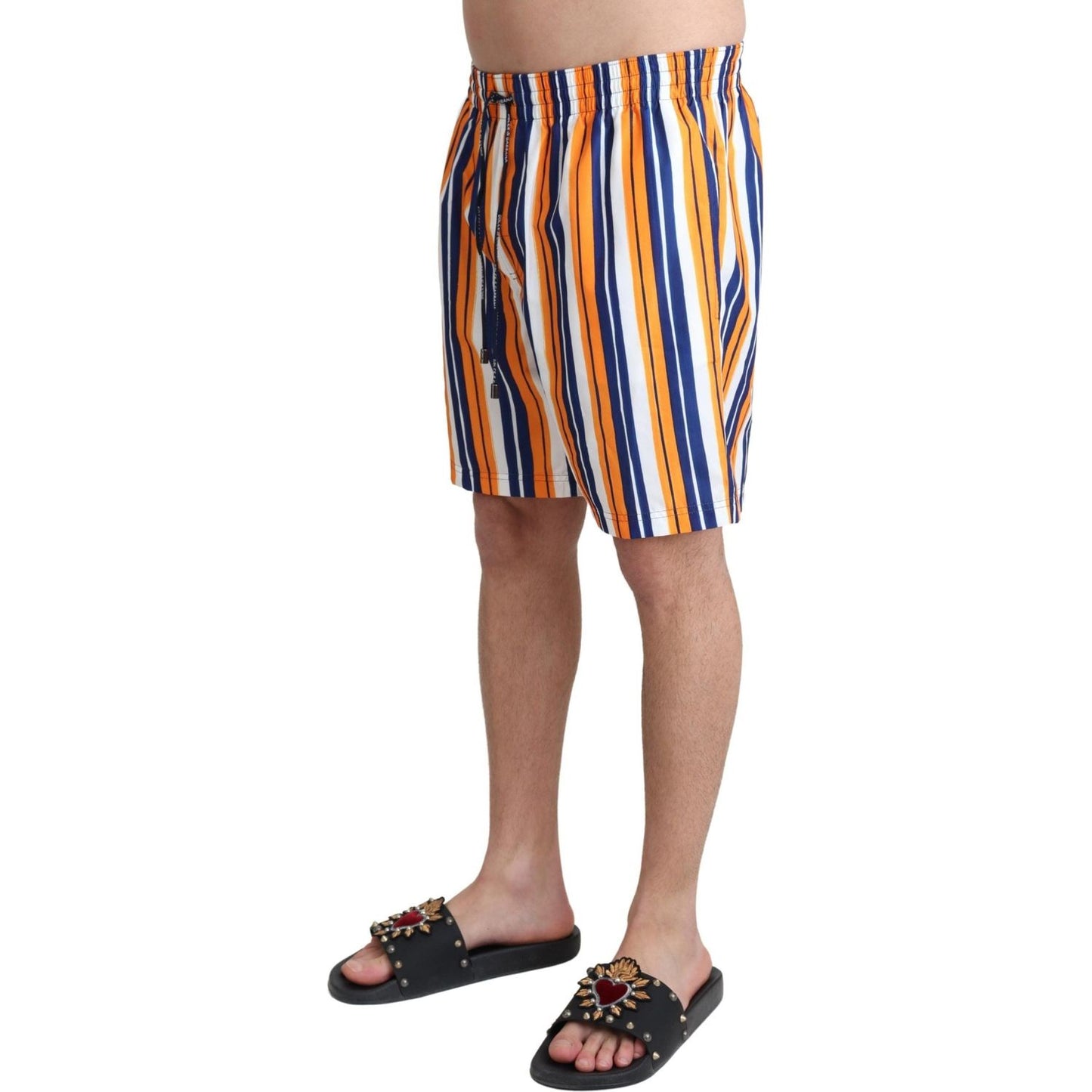 Dolce & Gabbana Multicolor Striped Swim Shorts Trunks Dolce & Gabbana Rosy Brown