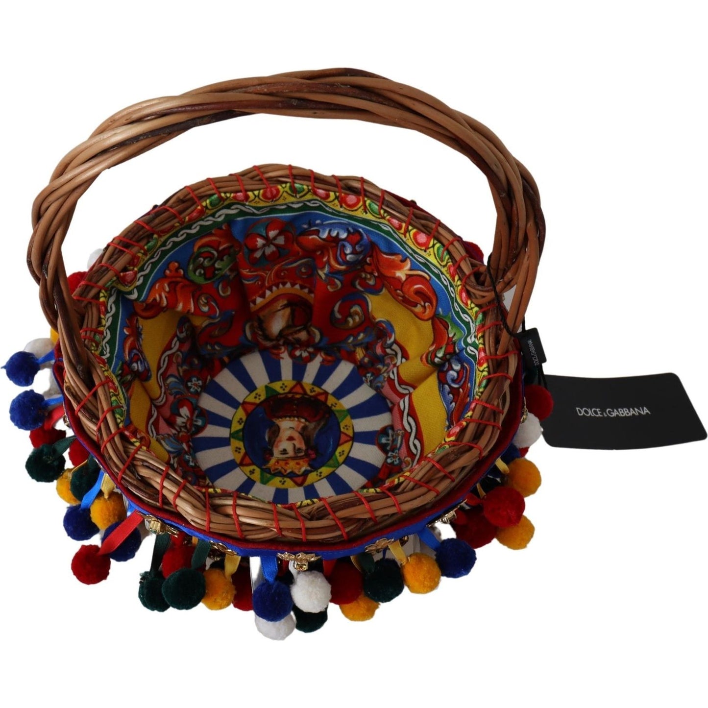 Dolce & Gabbana Multicolor Embellished Wicker Tote Dolce & Gabbana Dark Slate Gray