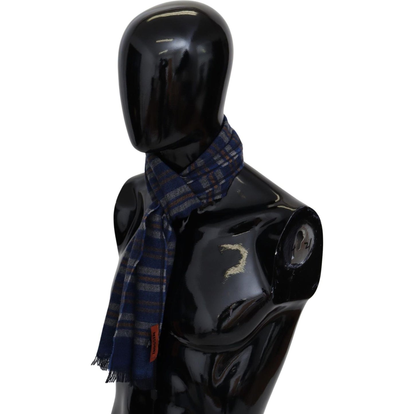 Missoni Chic Multicolor Wool Scarf Unisex Fringed Design Missoni Black